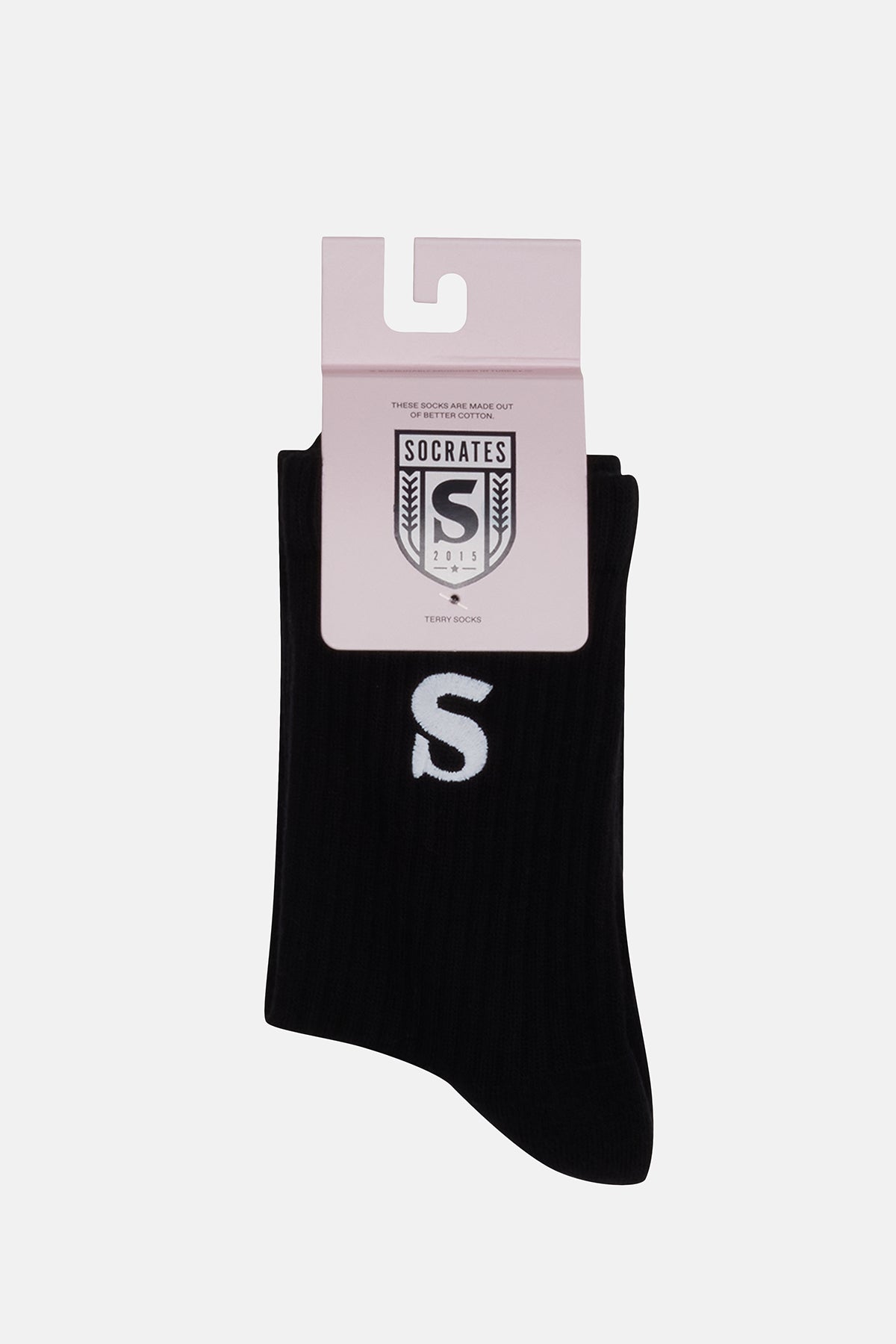 Socrates Logo Havlu Çorap - Siyah