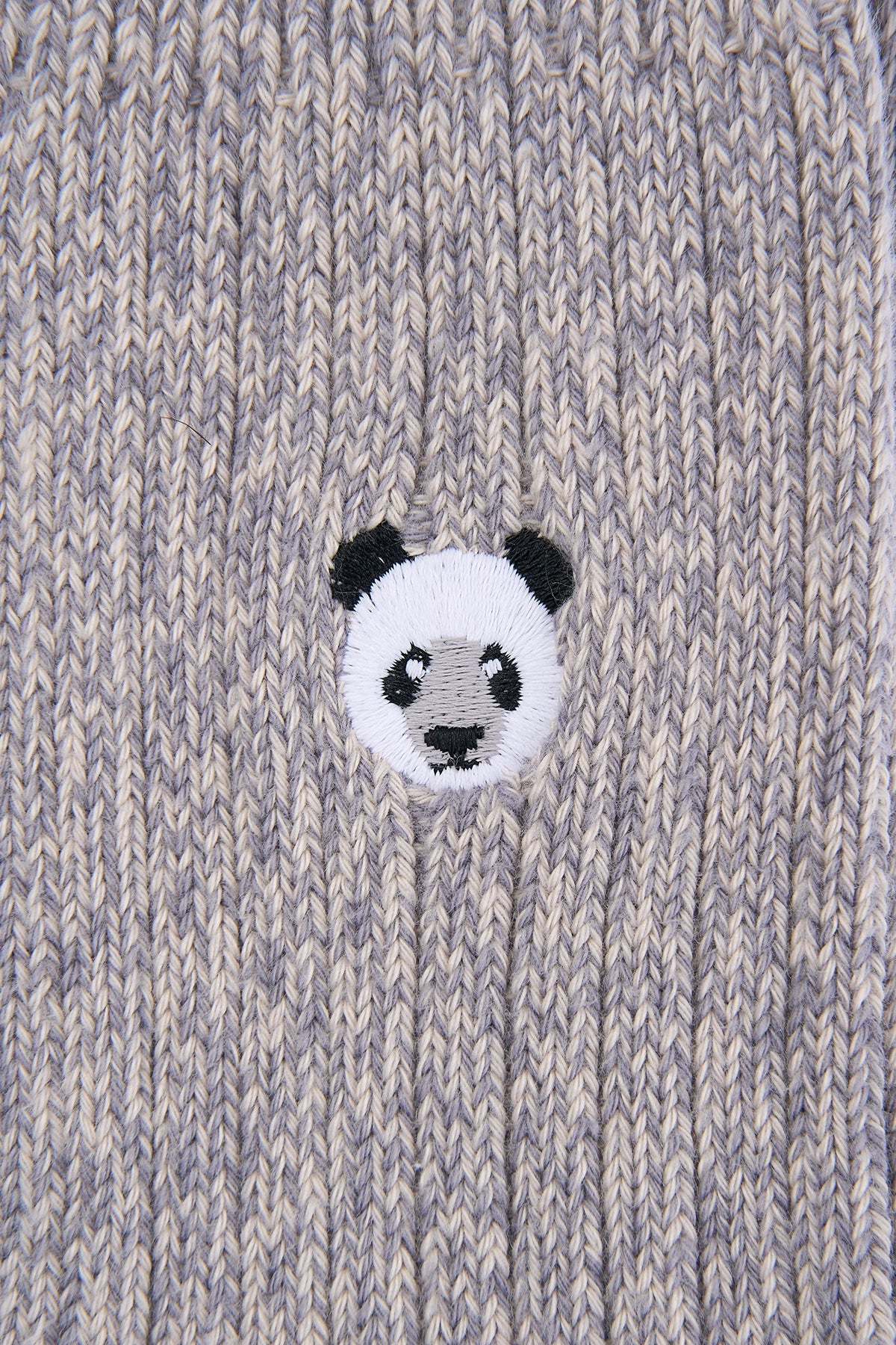 Panda Kalın Havlu Çorap - Gri Melanj