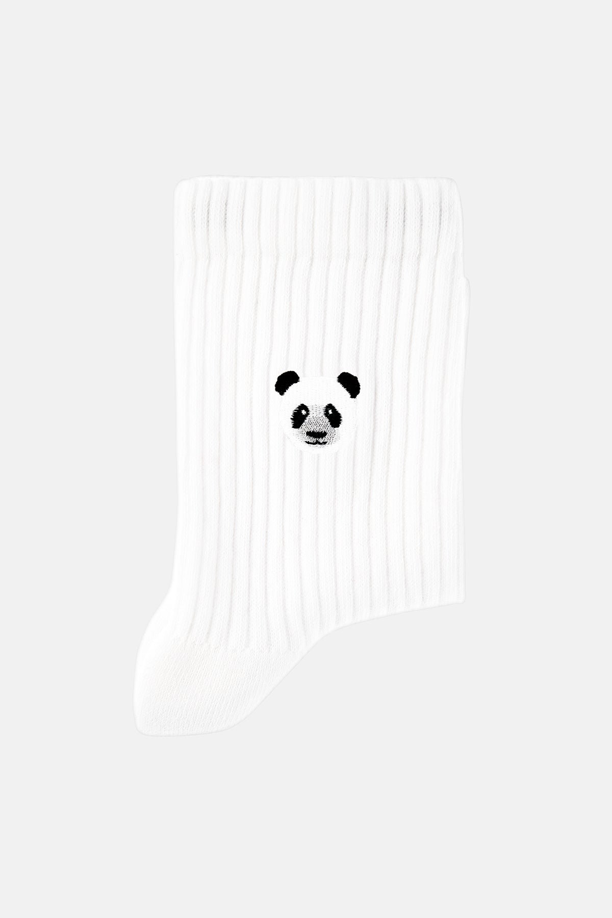 Panda Havlu Çorap - Beyaz