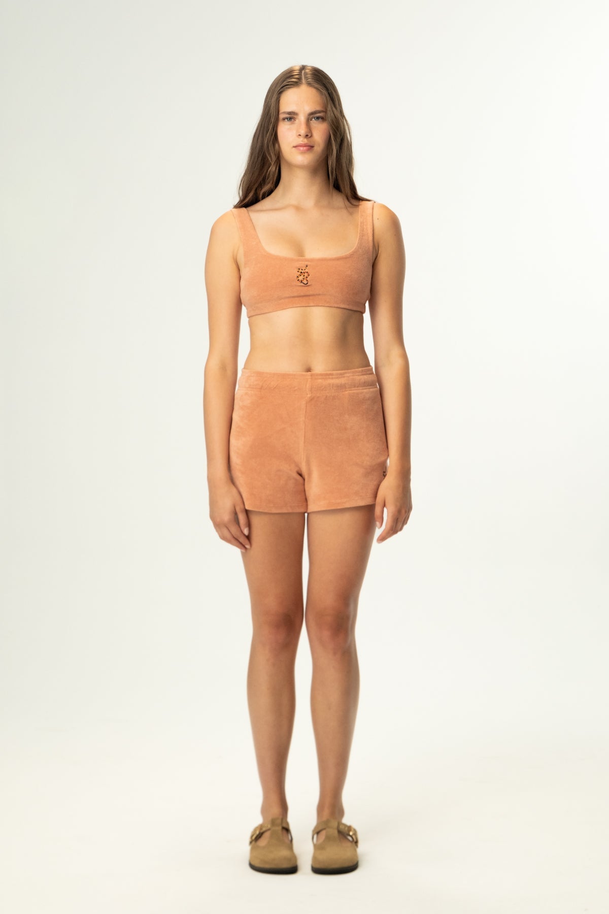 Mercan Yılanı Terry Kadın Şort  - Somon Rengi