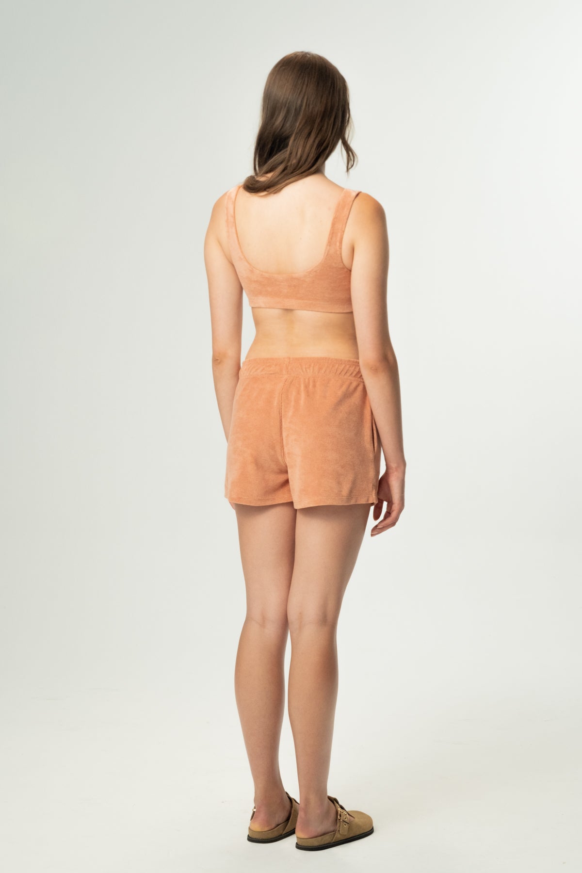 Mercan Yılanı Terry Kadın Şort  - Somon Rengi