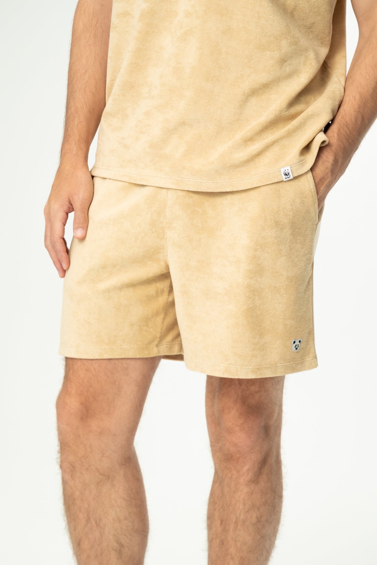 Panda Terry Erkek Şort  - Bej