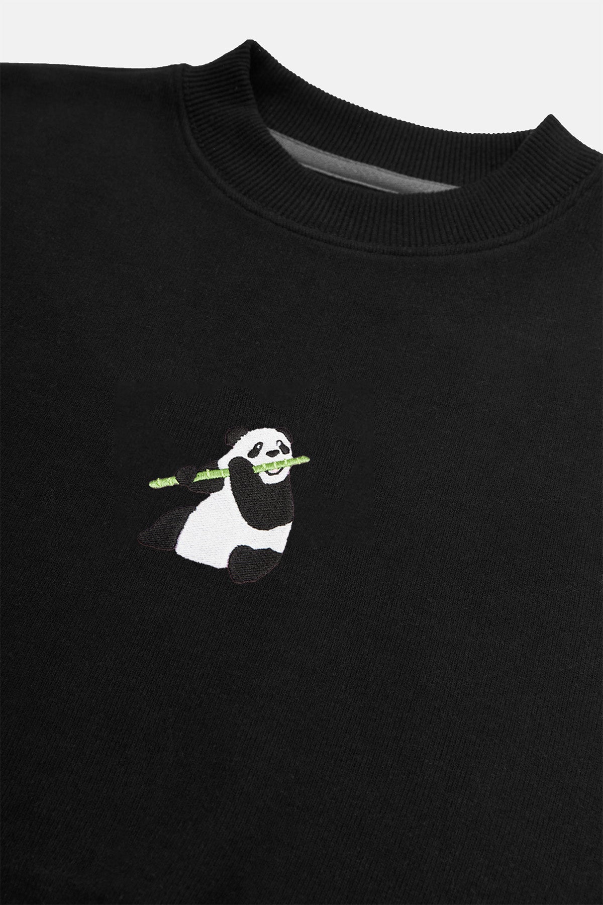 Giant Panda SuperSoft Crop Sweatshirt - Siyah