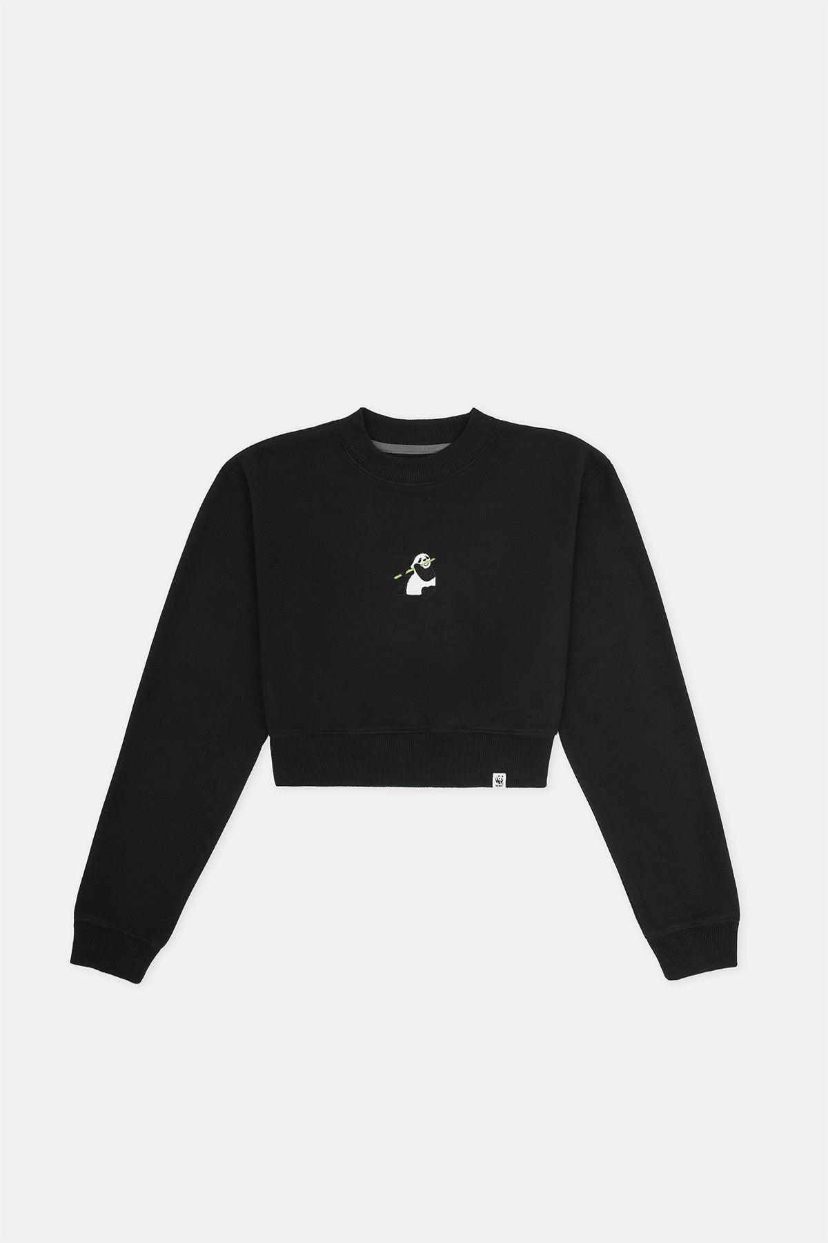Giant Panda SuperSoft Crop Sweatshirt - Siyah