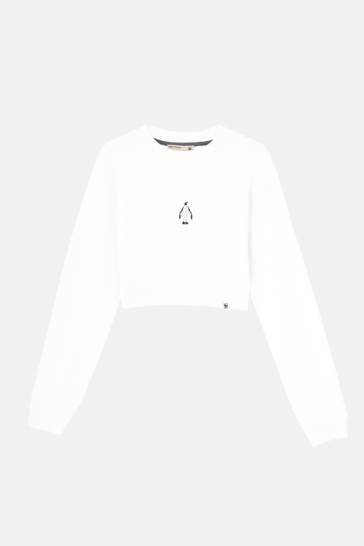 Penguen SuperSoft Crop Sweatshirt - Beyaz