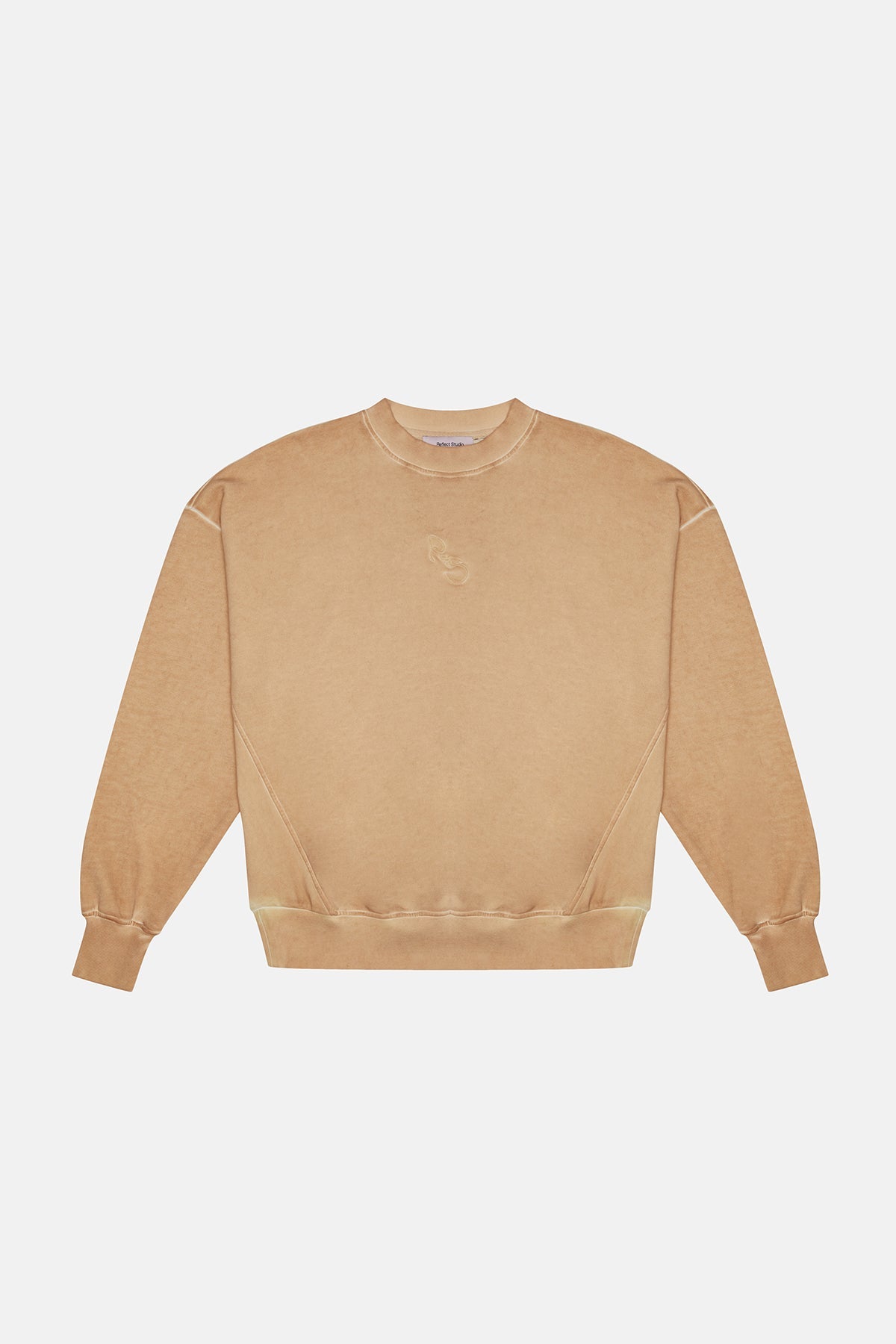 Logo Embroidered Washed Sweatshirt - Latte