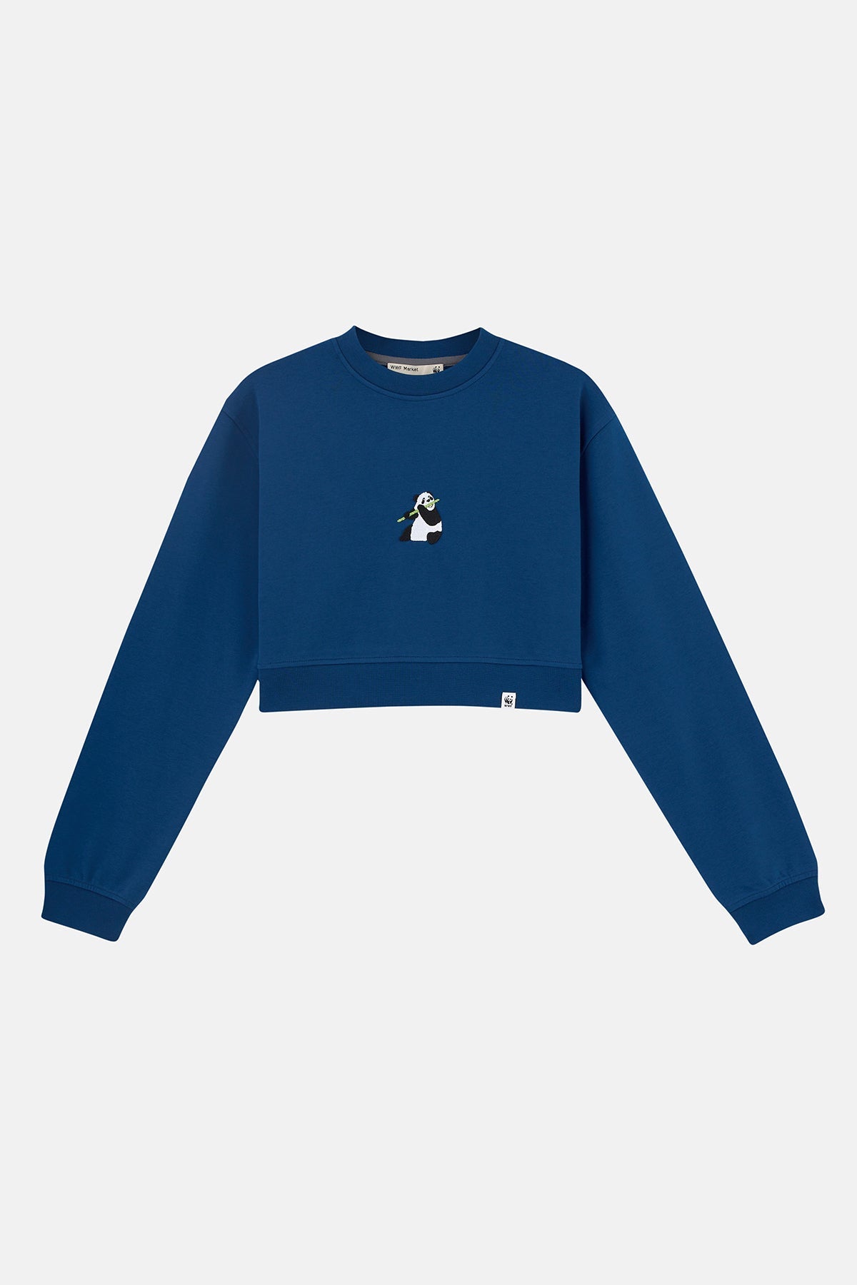 Giant Panda Soft Fleece Crop Sweatshirt - Lacivert