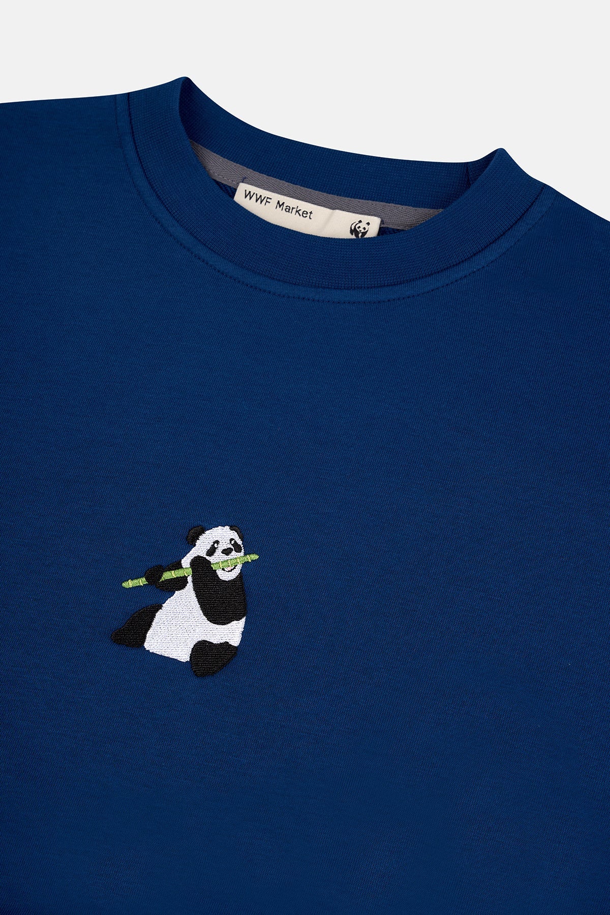 Giant Panda Soft Fleece Crop Sweatshirt - Lacivert