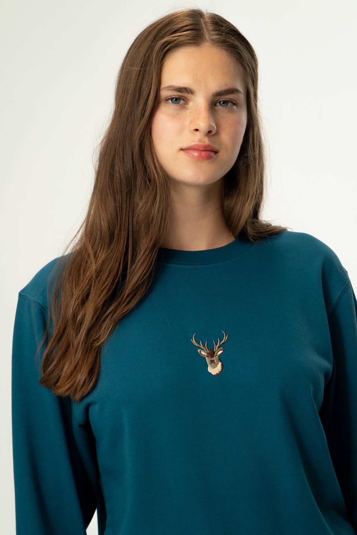 Geyik Soft Fleece Sweatshirt - Petrol Yeşili