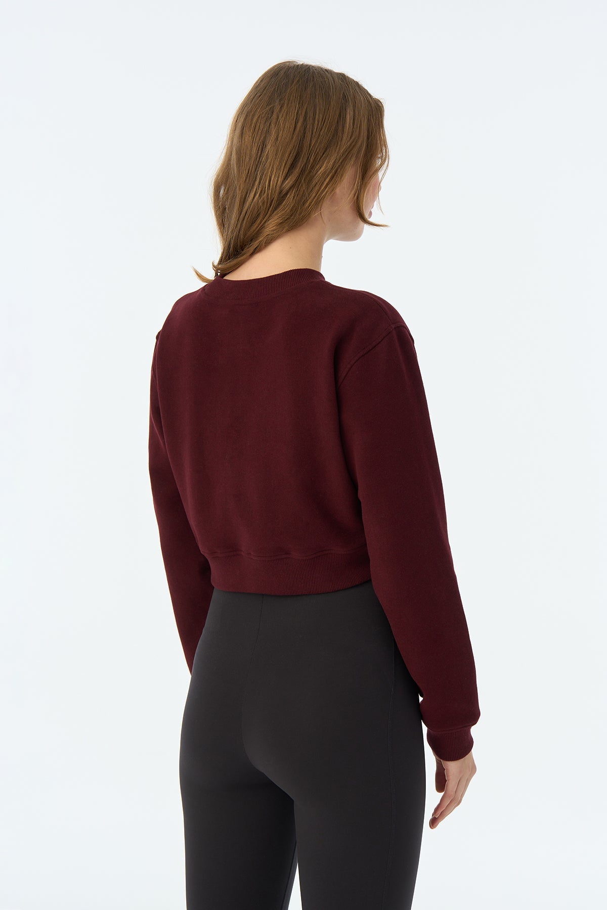 Perfect 10 SuperSoft Crop Sweatshirt - Bordo