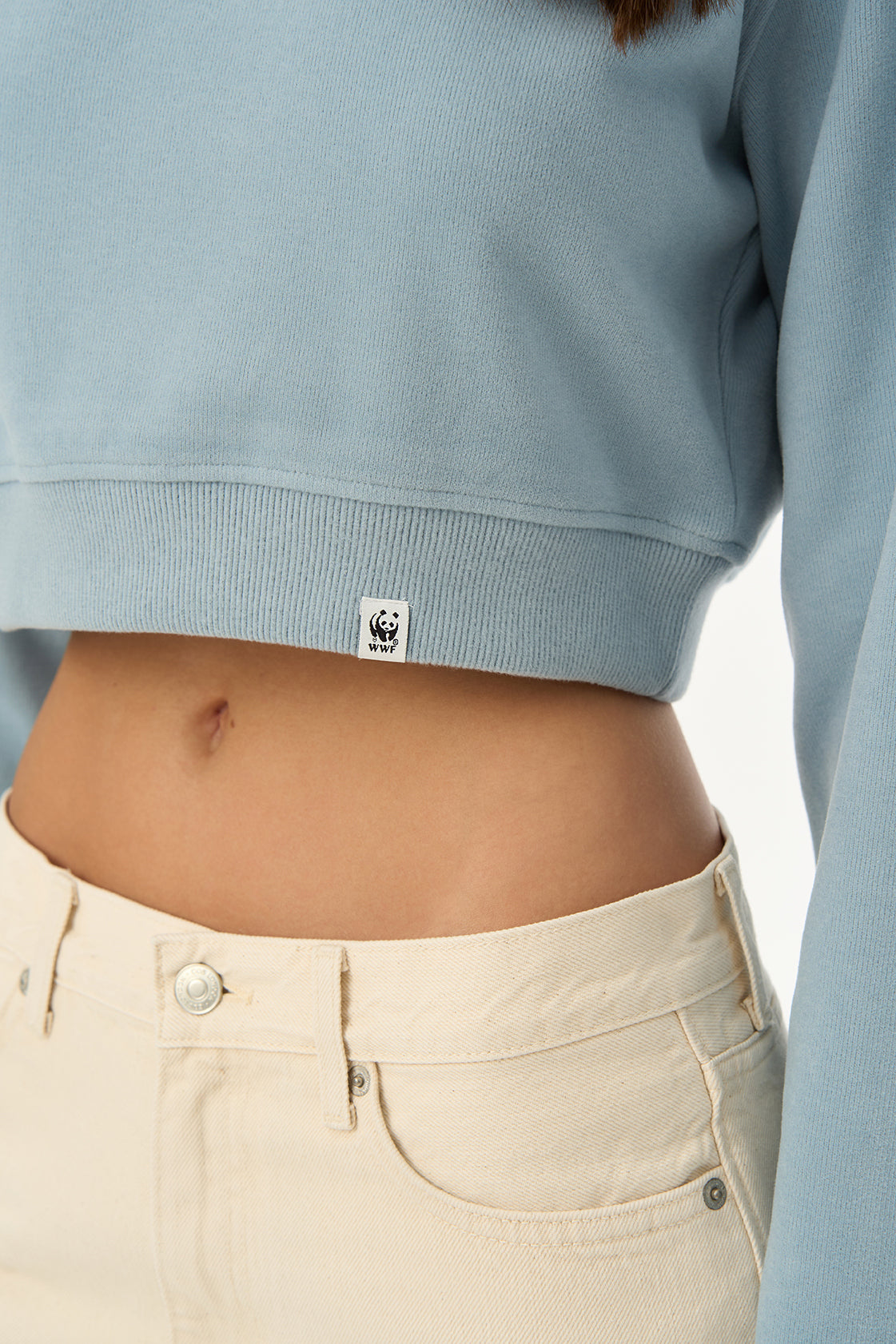 Yunus SuperSoft Crop Sweatshirt - Açık Mavi