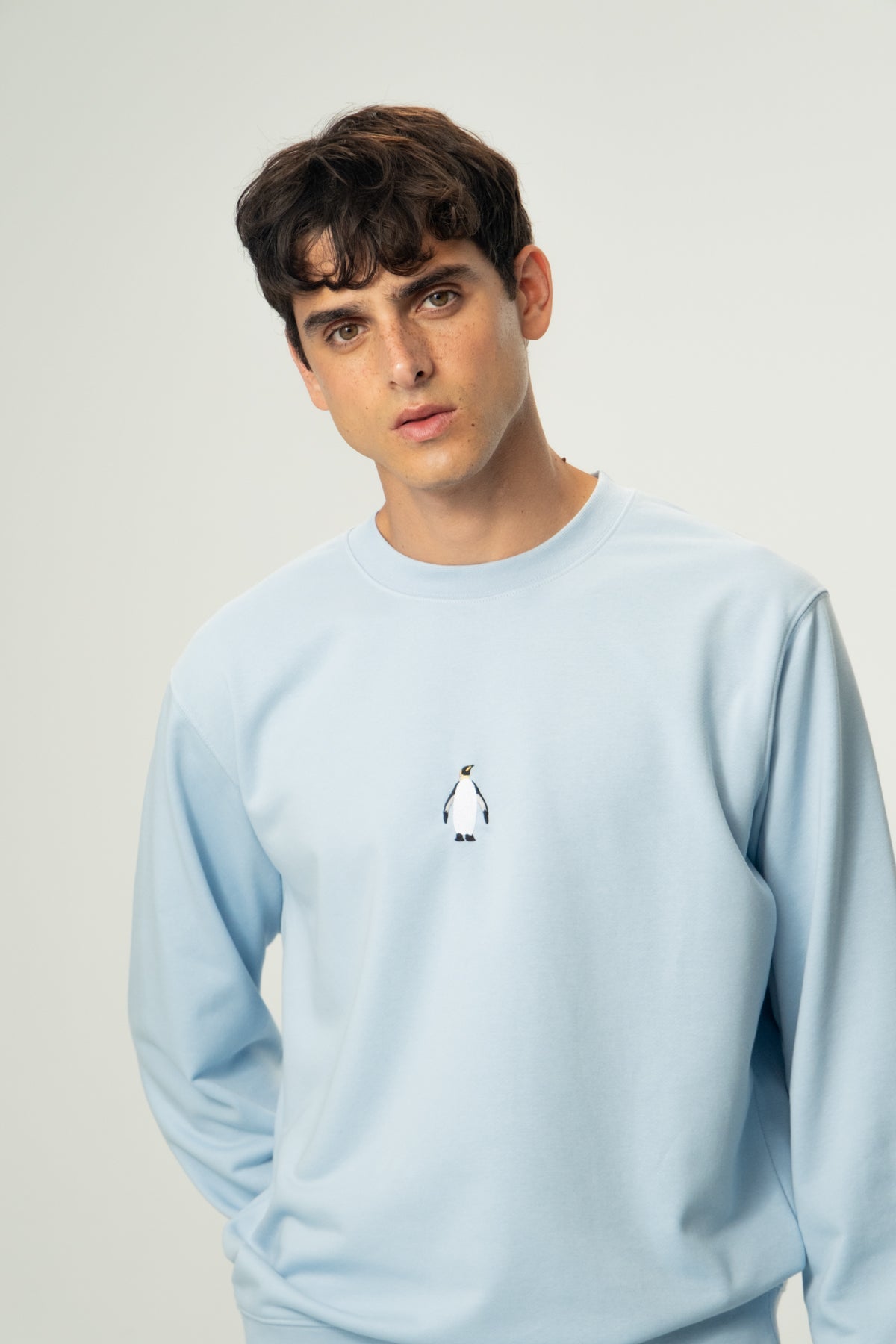 İmparator Penguen Soft Fleece Sweatshirt - Bebek Mavisi