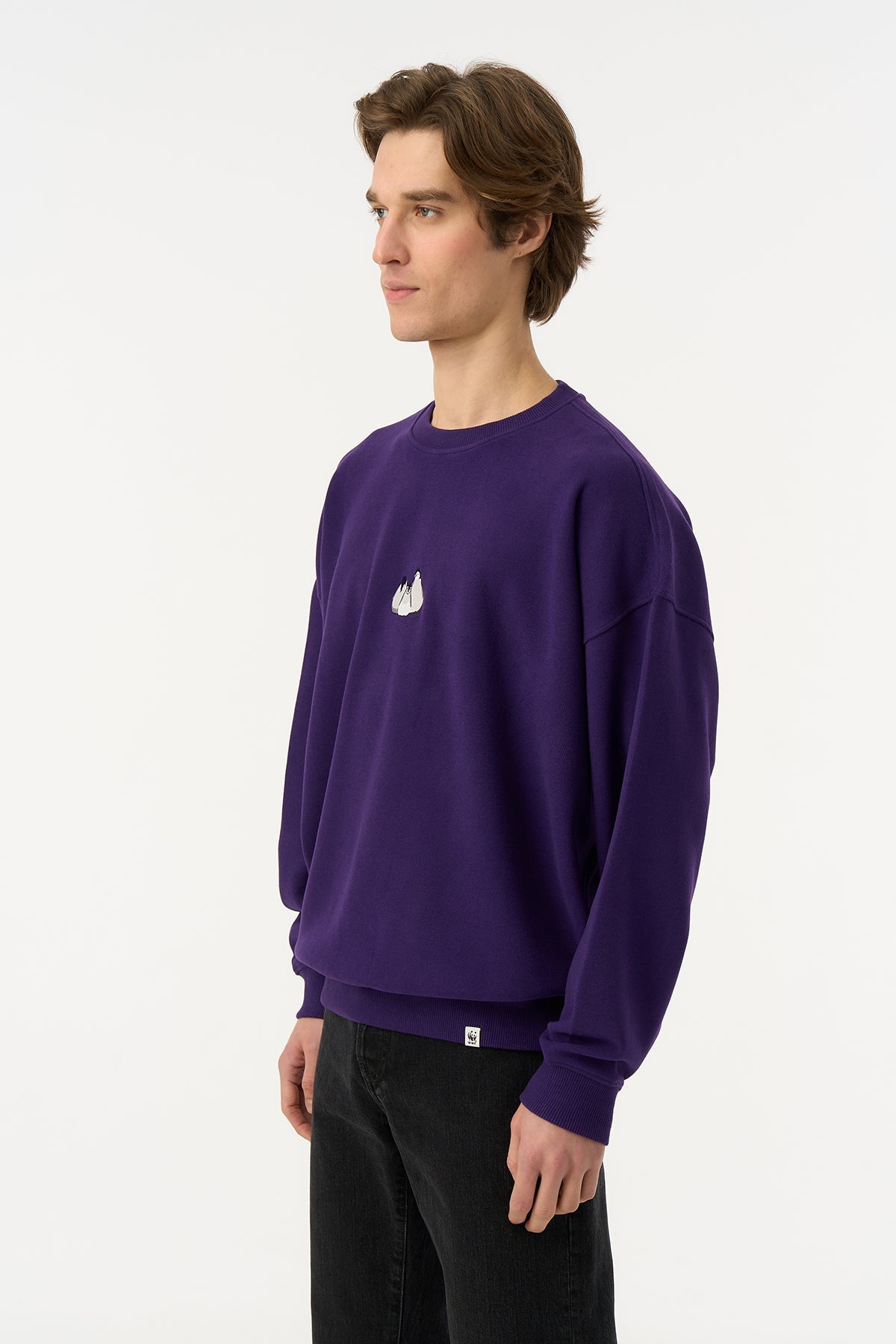 Yavru İmparator Penguen Oversize SuperSoft Sweatshirt - Mor
