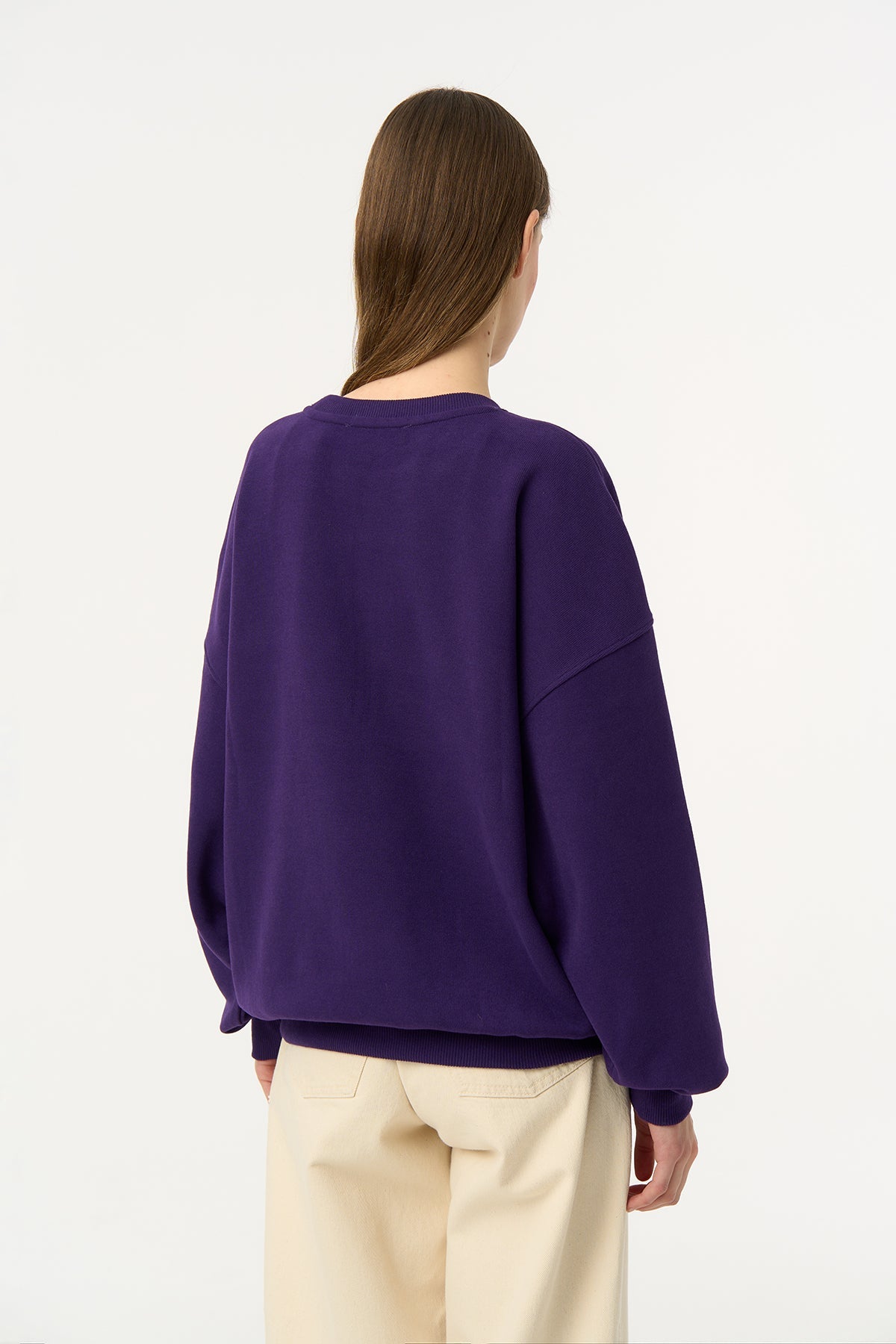 Yavru İmparator Penguen Oversize SuperSoft Sweatshirt - Mor