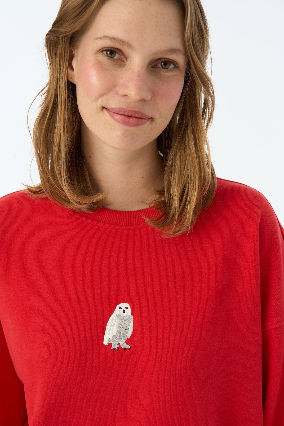 Kar Baykuşu SuperSoft Sweatshirt - Kırmızı