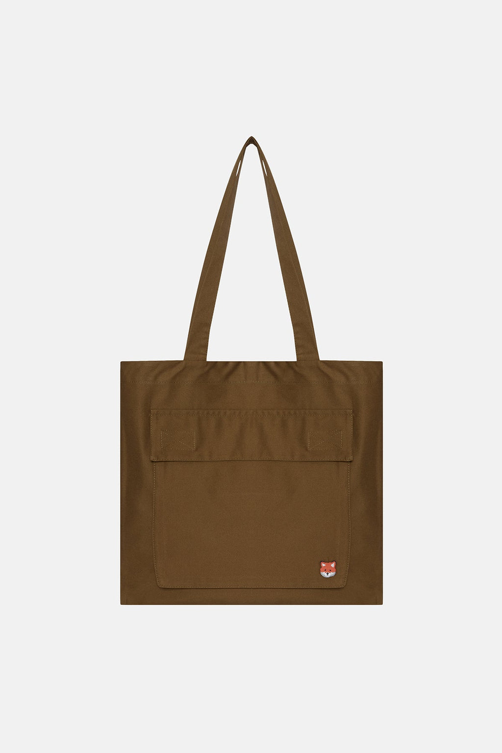 Kızıl Tilki Dokuma Cepli Tote Bag - Haki