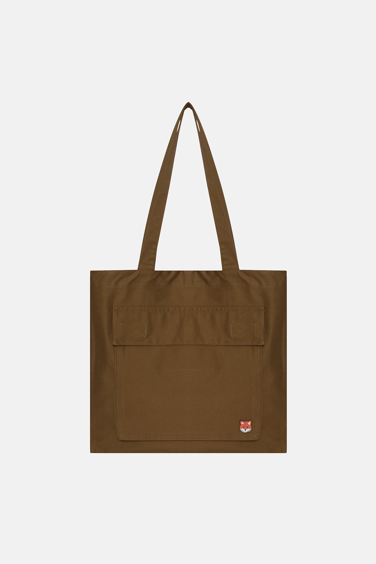 Kızıl Tilki Dokuma Cepli Tote Bag - Haki