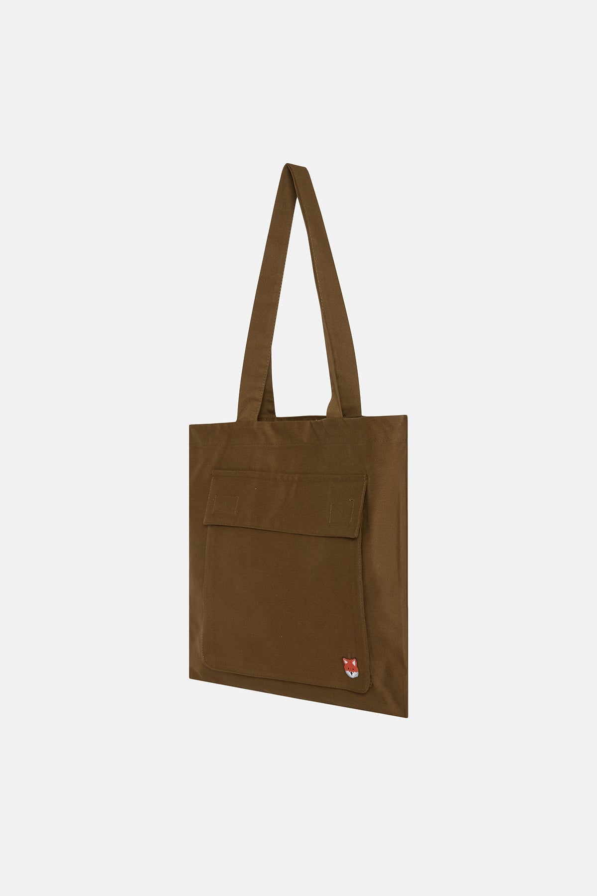 Kızıl Tilki Dokuma Cepli Tote Bag - Haki