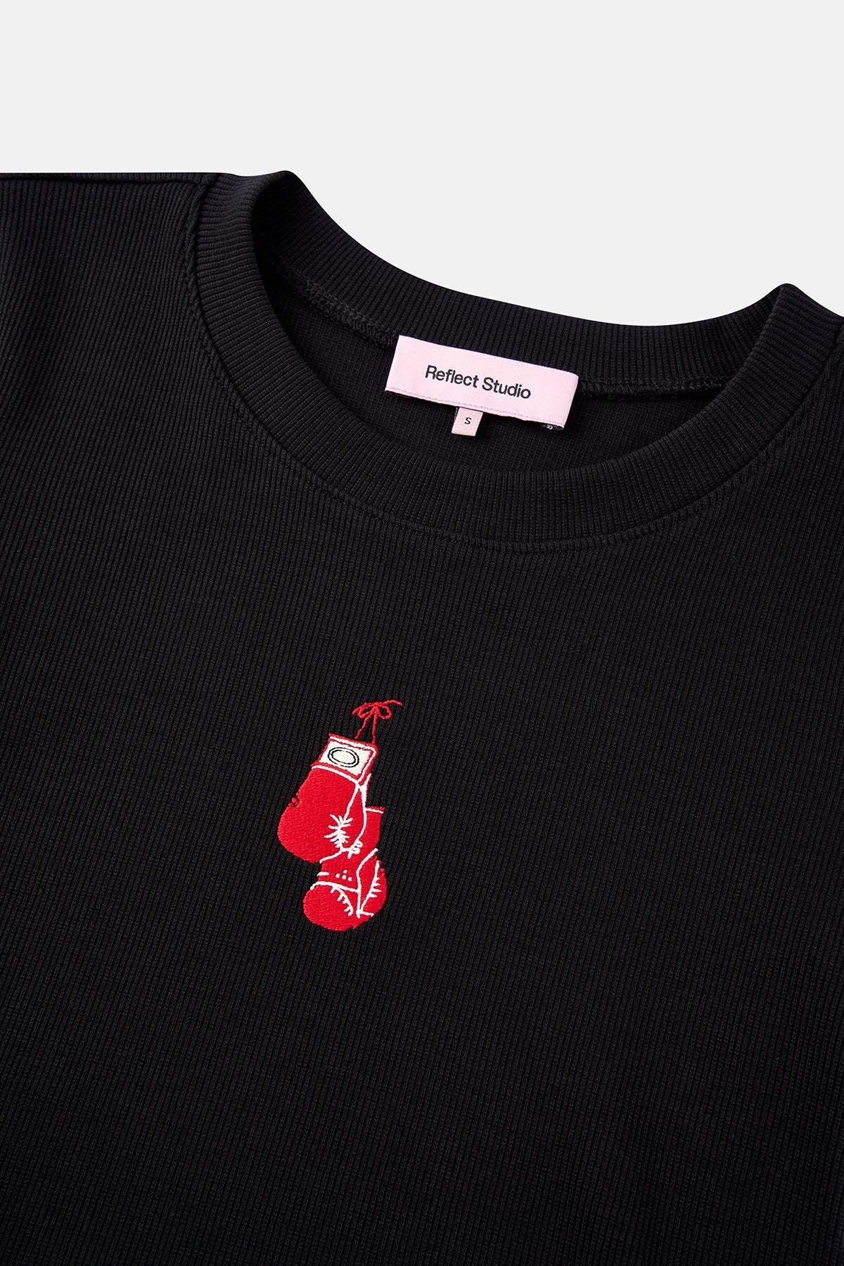 Boxing Gloves Ribana Crop T-Shirt - Siyah