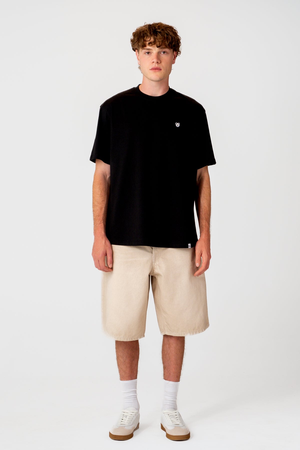 Panda Oversize Light-Weight T-Shirt - Siyah