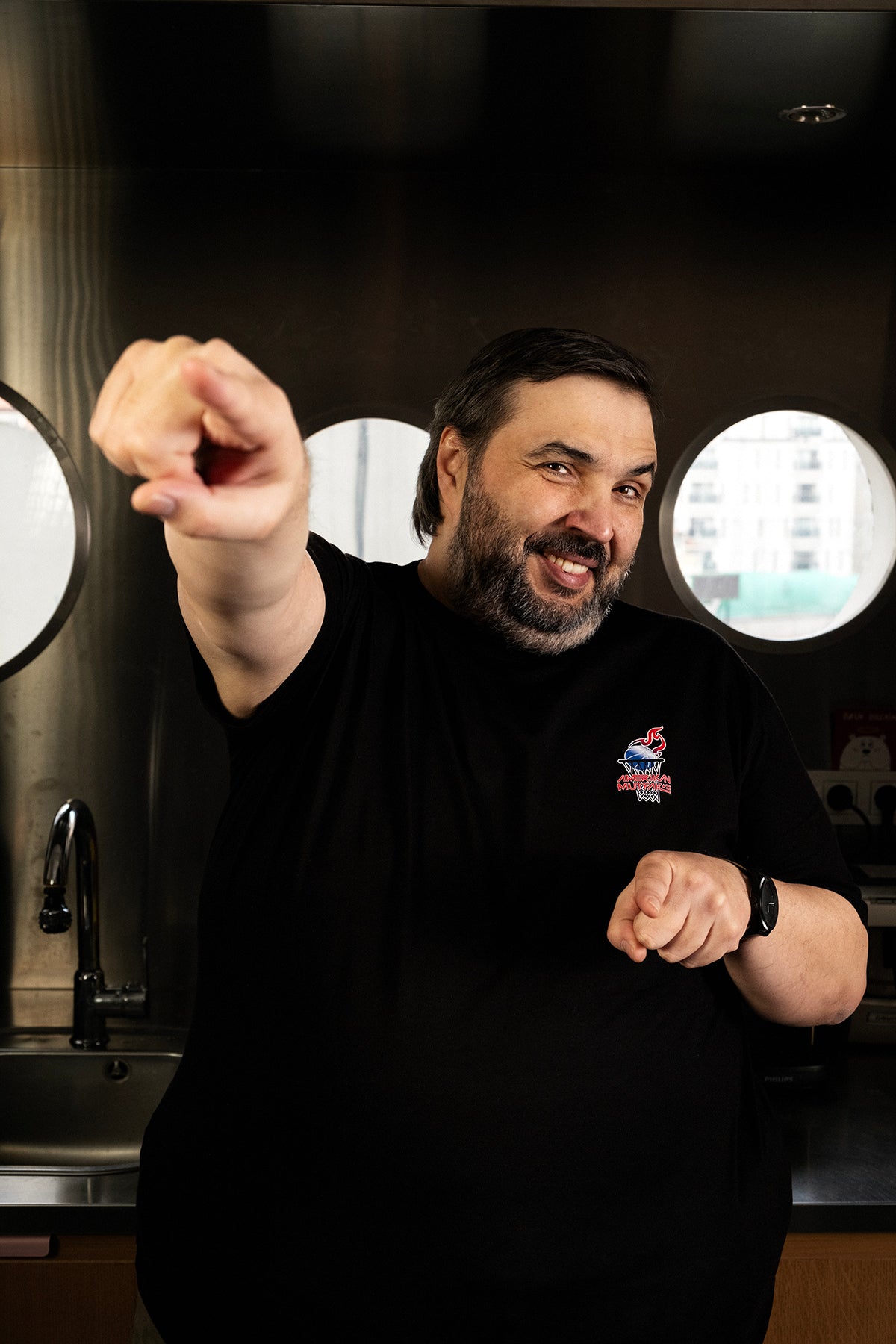 Amerikan Mutfak Logo Light-Weight T-shirt - Siyah