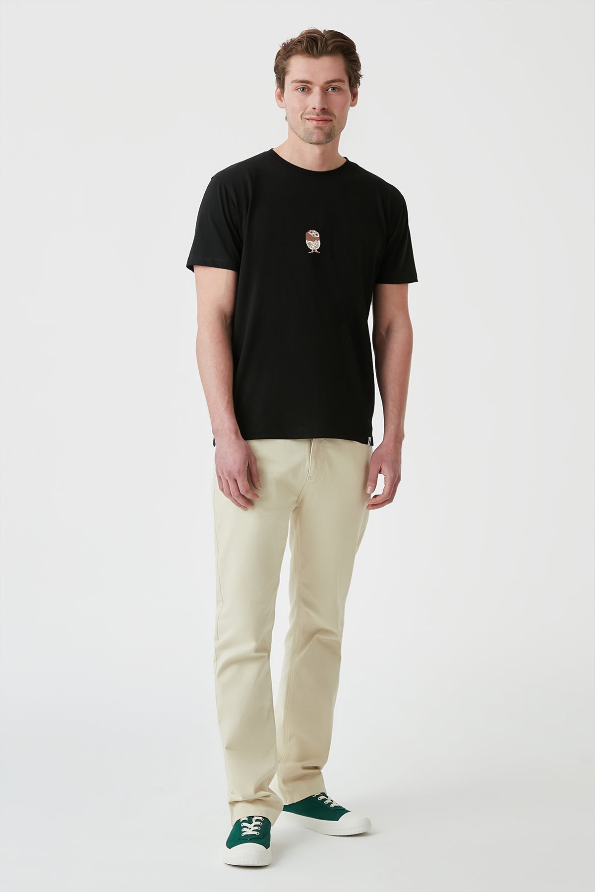 Cin Baykuşu Light-Weight T-Shirt - Siyah