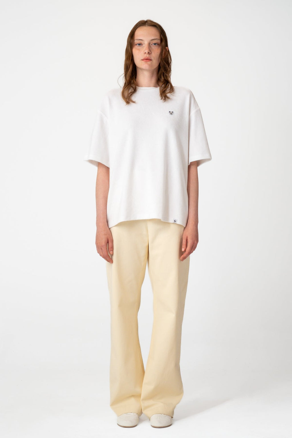 Panda Oversize Terry T-Shirt - Beyaz