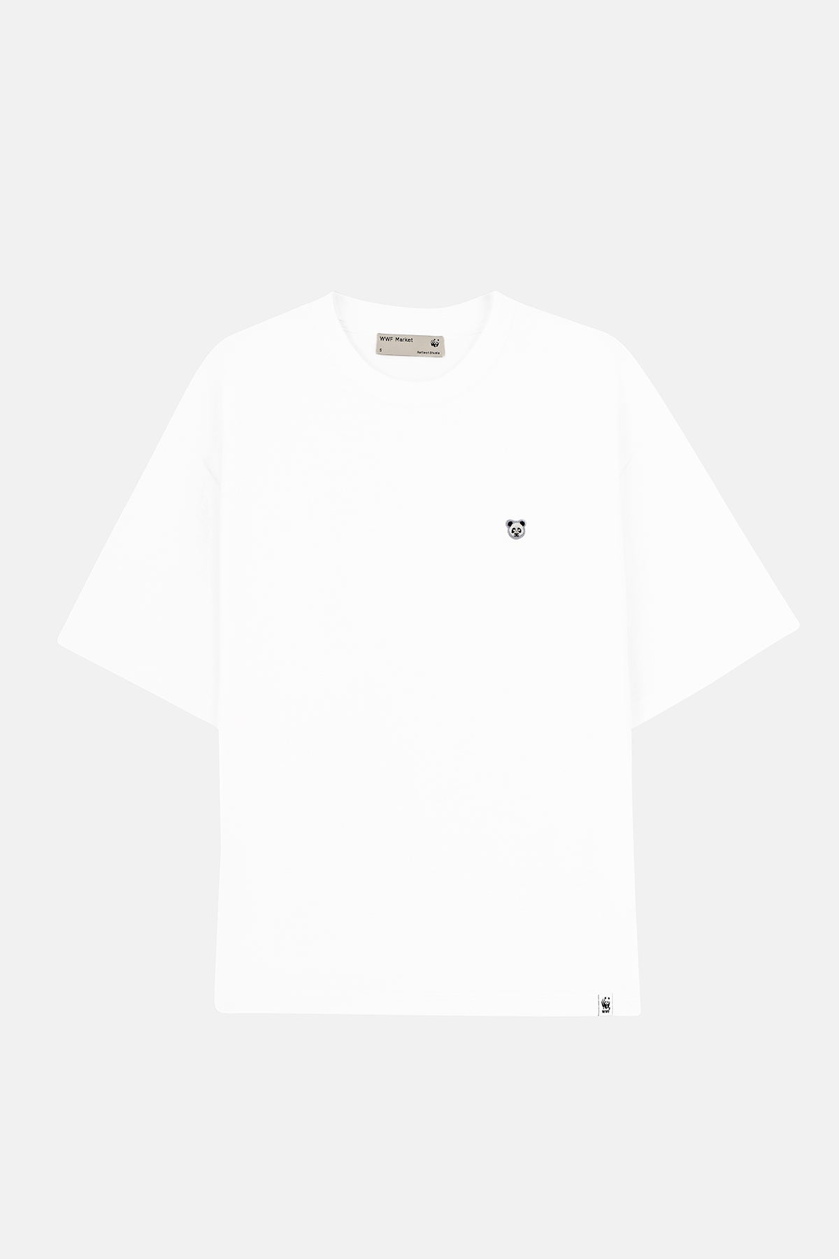 Panda Oversize Terry T-Shirt - Beyaz