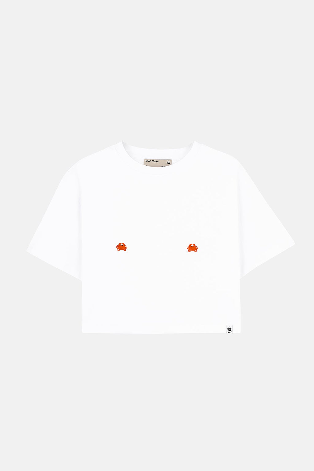 Yengeçler Light-Weight Crop T-Shirt  - Beyaz