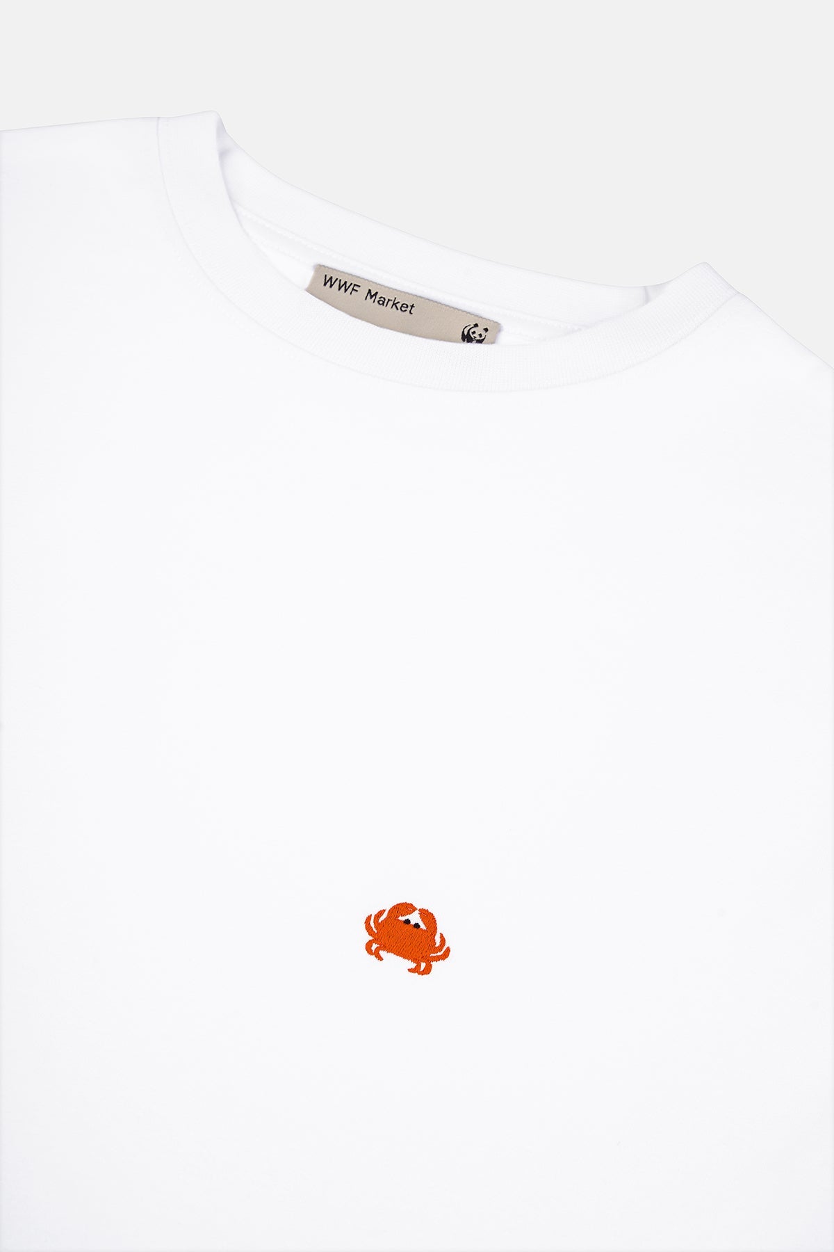 Yengeçler Light-Weight Crop T-Shirt  - Beyaz