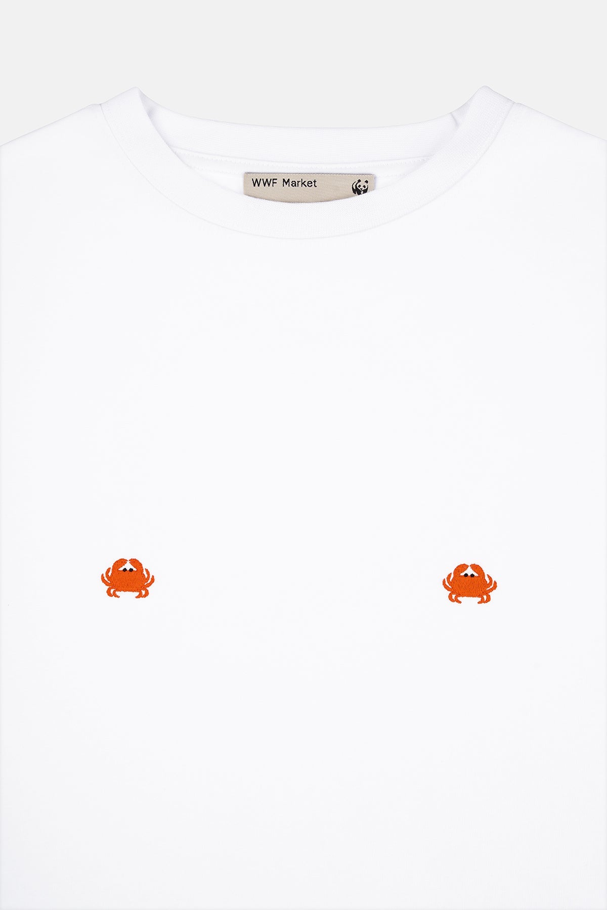 Yengeçler Light-Weight Crop T-Shirt  - Beyaz