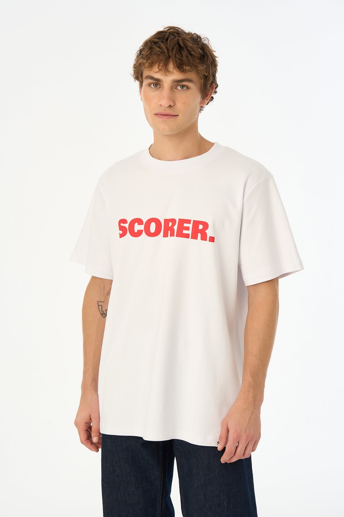 Scorer Oversize Premium T-Shirt - Beyaz