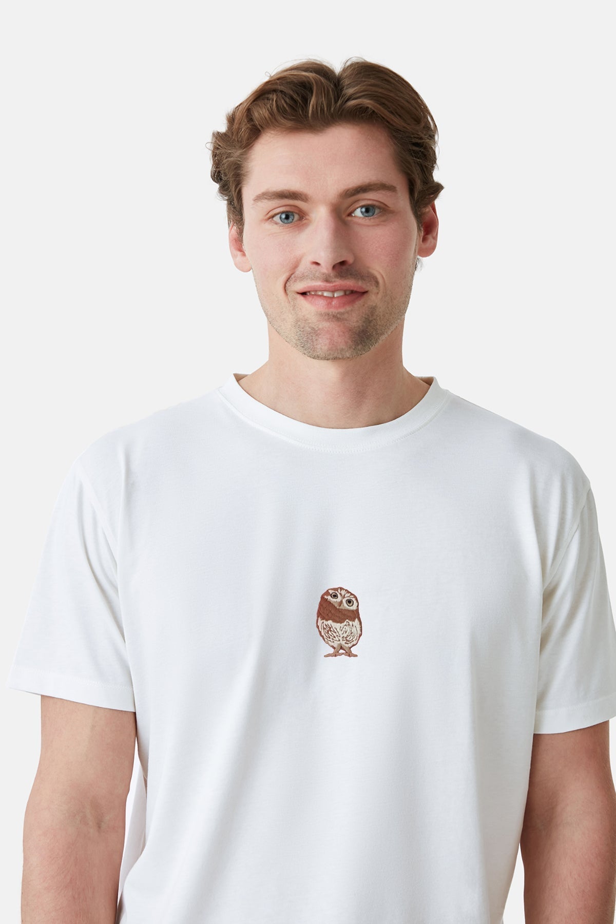 Cin Baykuşu Light-Weight T-Shirt - Beyaz