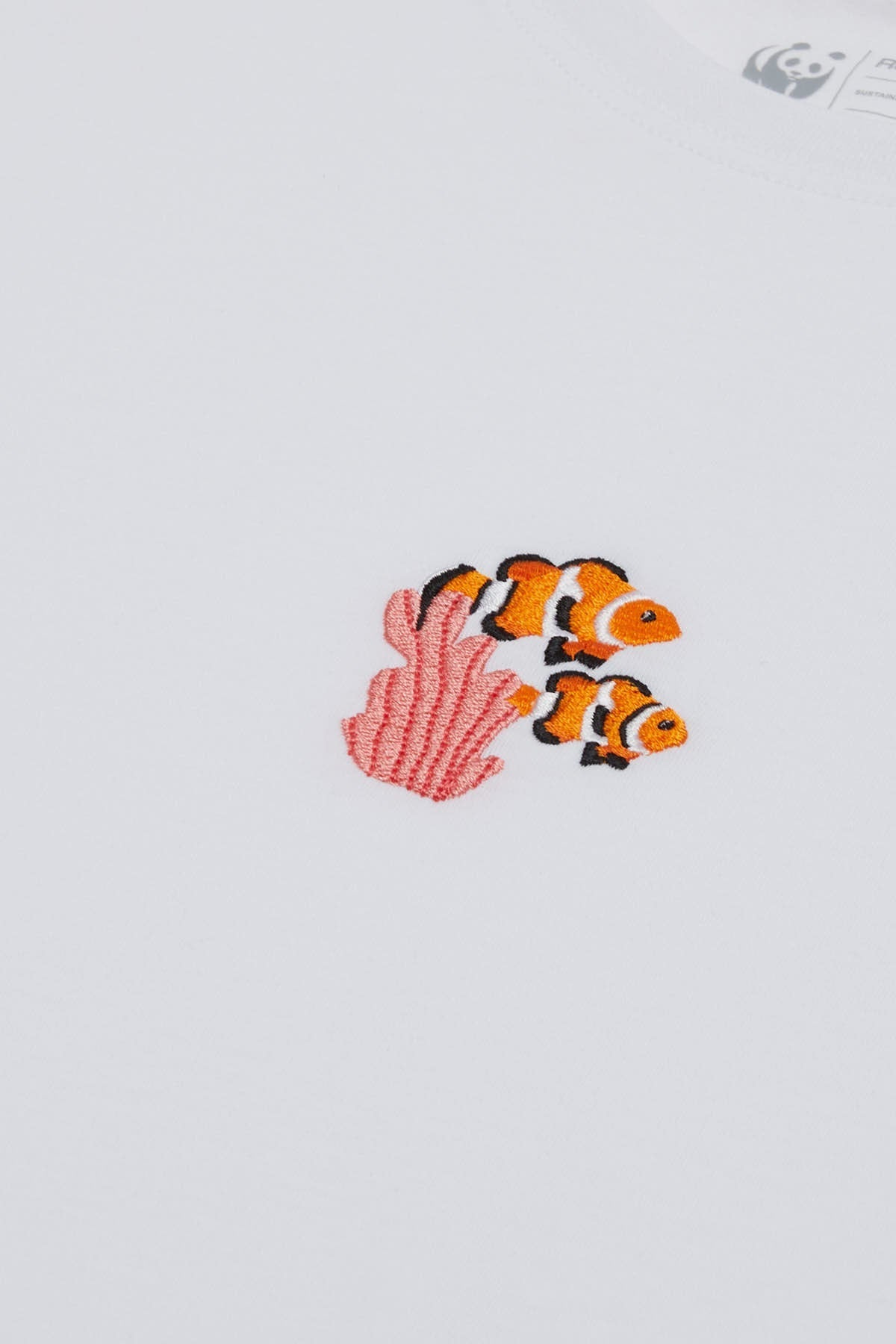 Palyaço Balığı Light-Weight Crop T-Shirt  - Beyaz