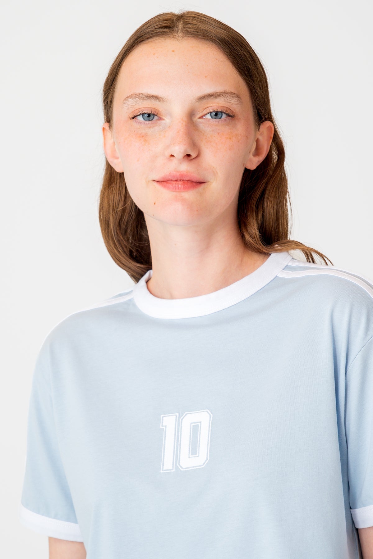 Argentina 10  Light-Weight Crop T-Shirt  - Açık Mavi