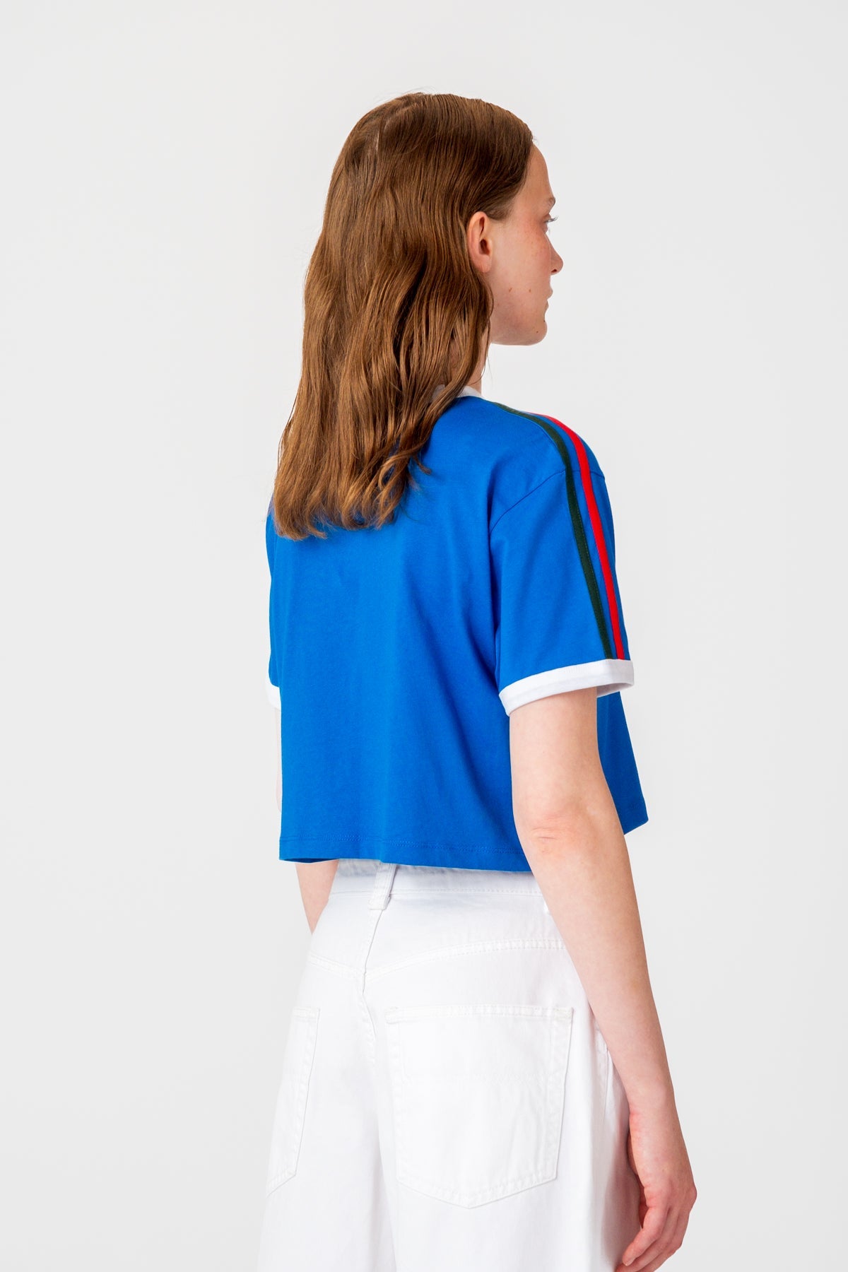 Italy 10 Light-Weight Crop T-Shirt  - Mavi