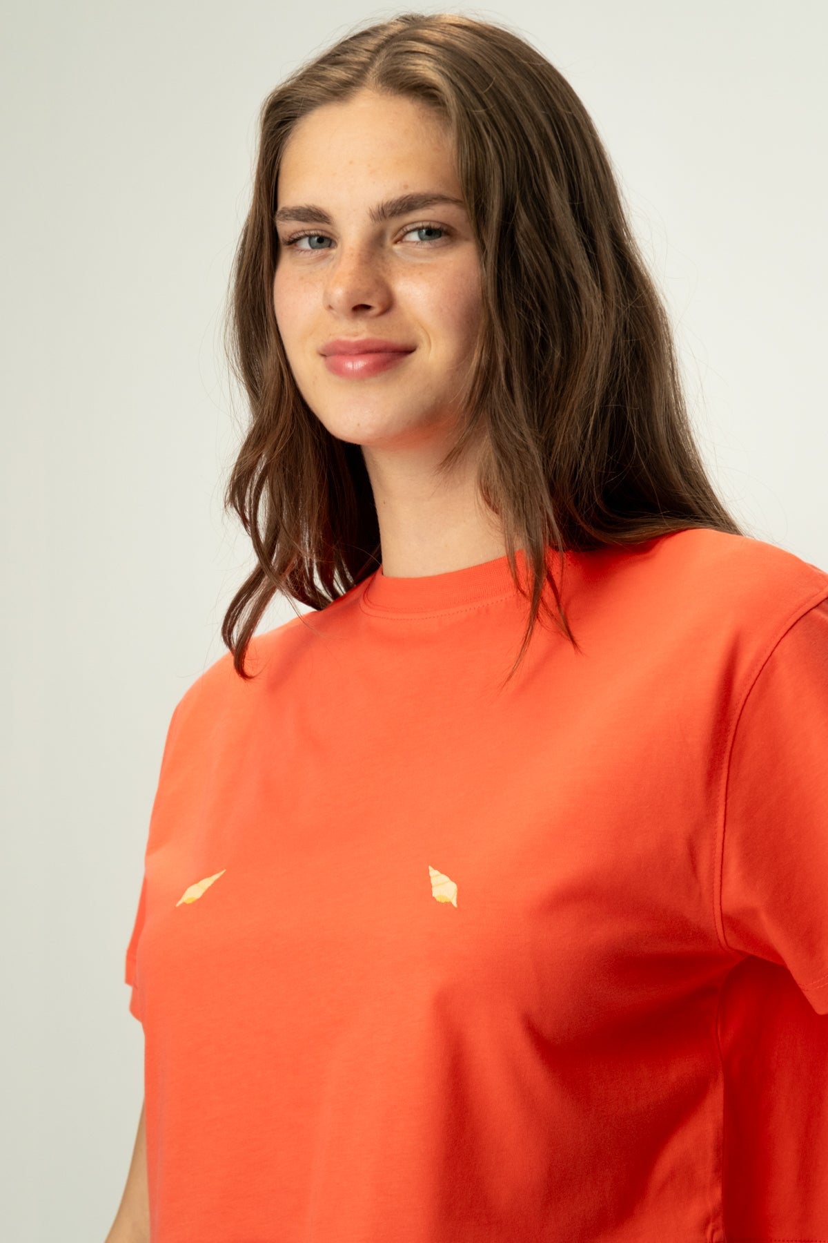 Deniz Kabukları Light-Weight Crop T-Shirt  - Nar Çiçeği