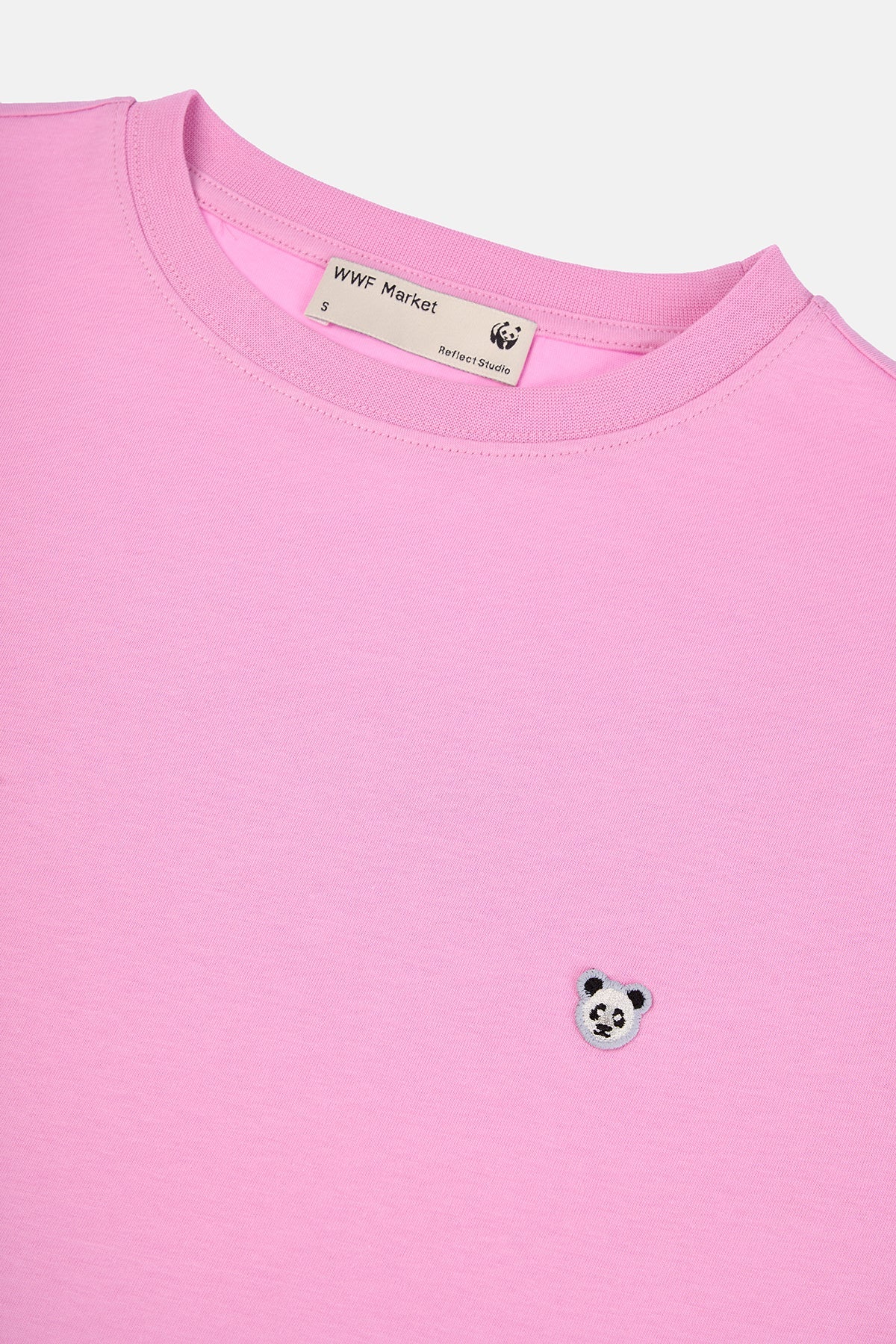 Panda Light-Weight Crop T-Shirt  - Pembe