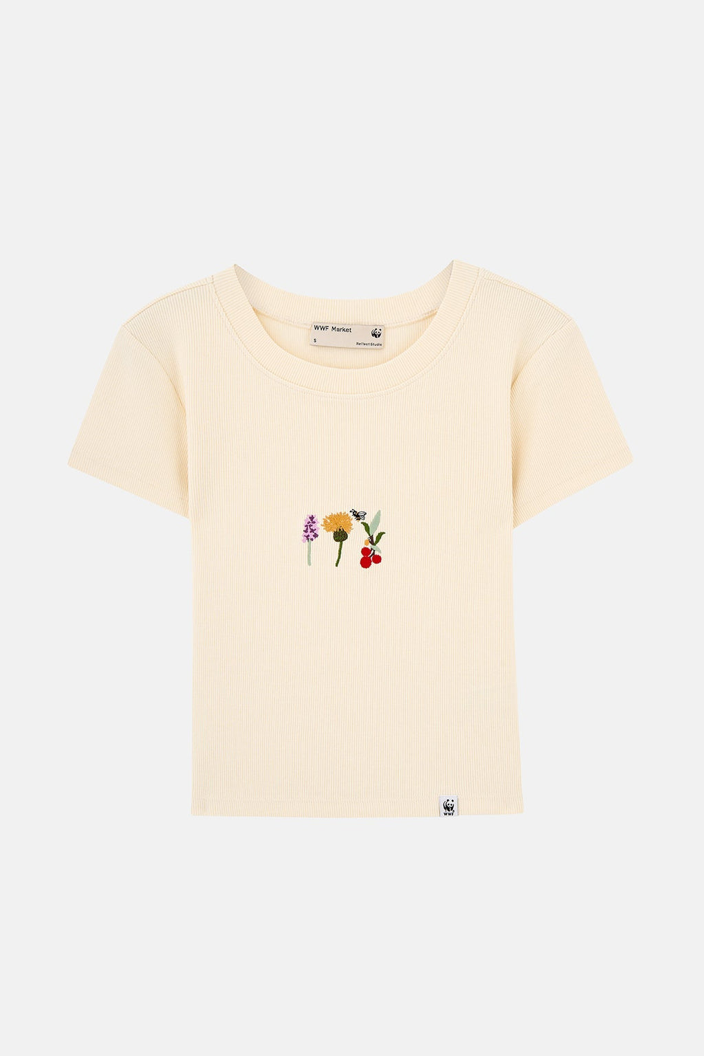 Flowers Ribana Crop T-Shirt - Parşömen Bej