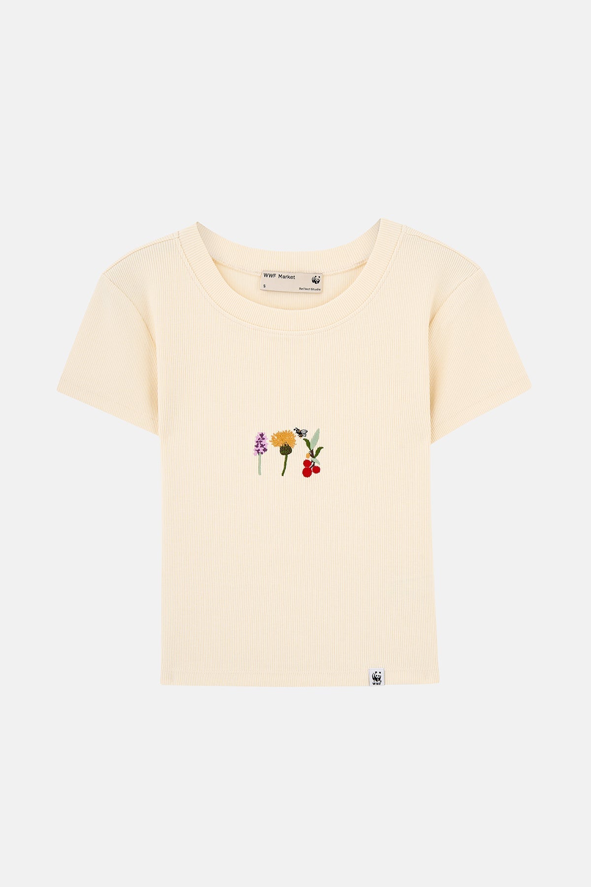 Flowers Ribana Crop T-Shirt - Parşömen Bej