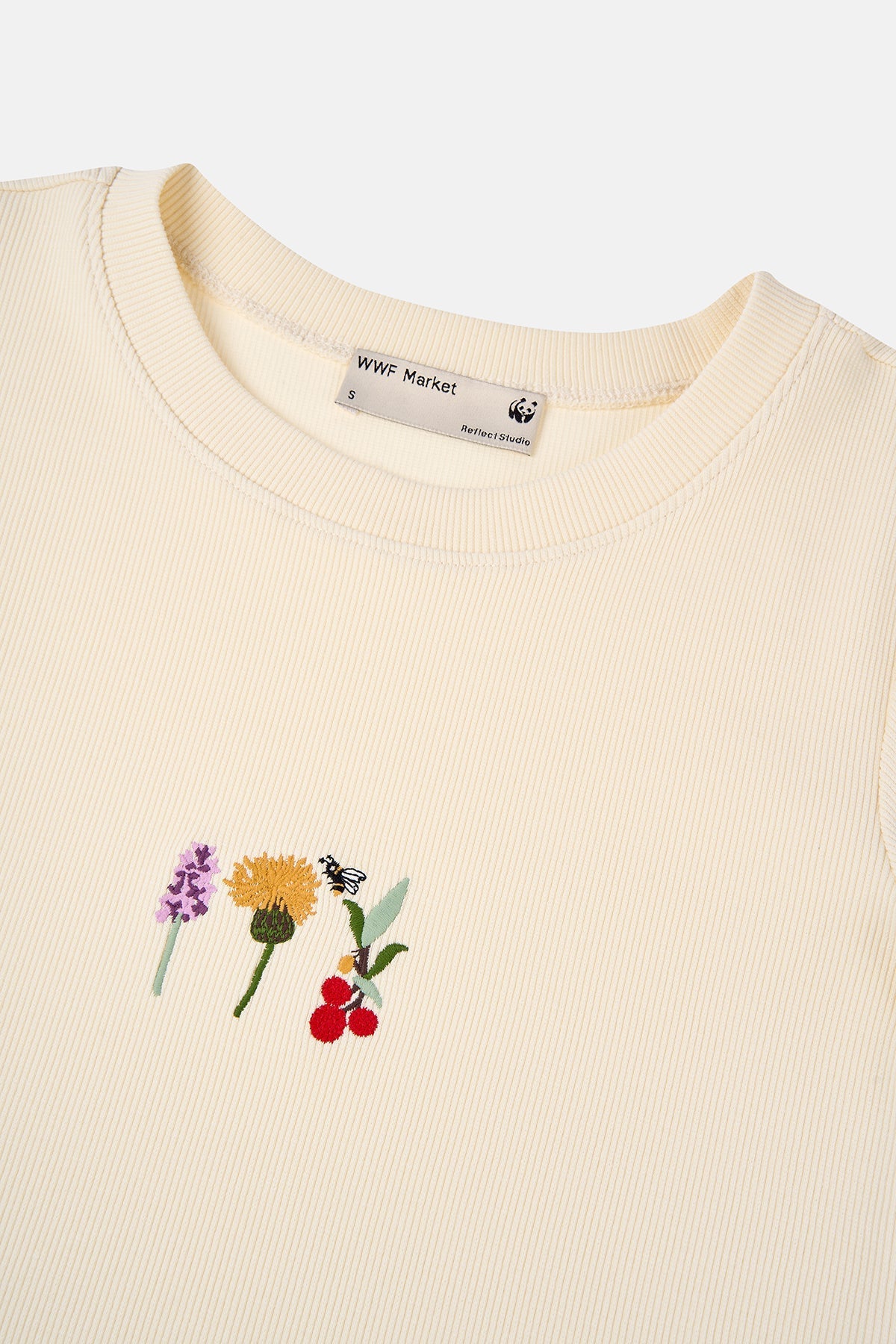 Flowers Ribana Crop T-Shirt - Parşömen Bej