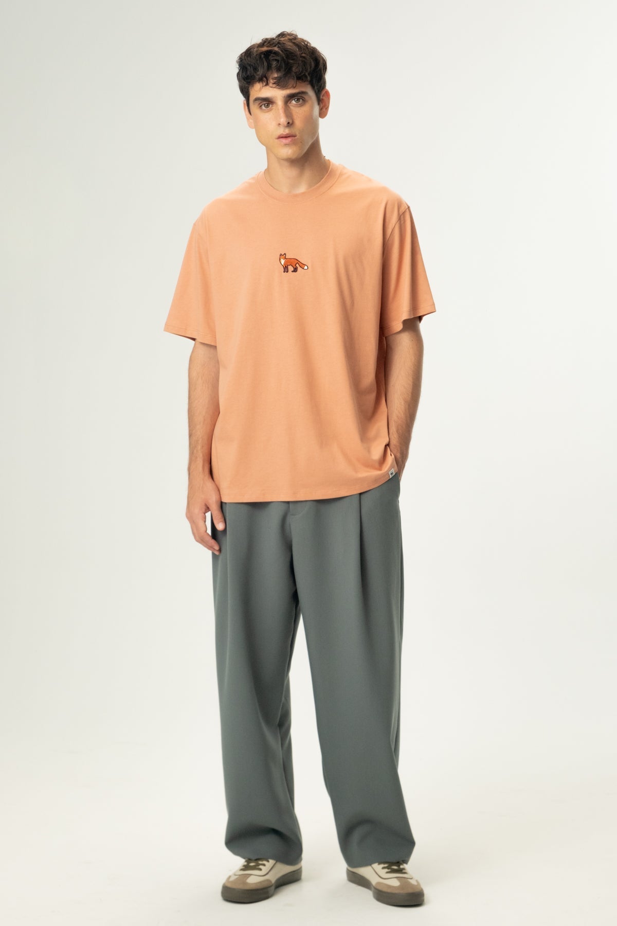 Kızıl Tilki Soft Oversiz Light-Weight T-Shirt - Somon Rengi