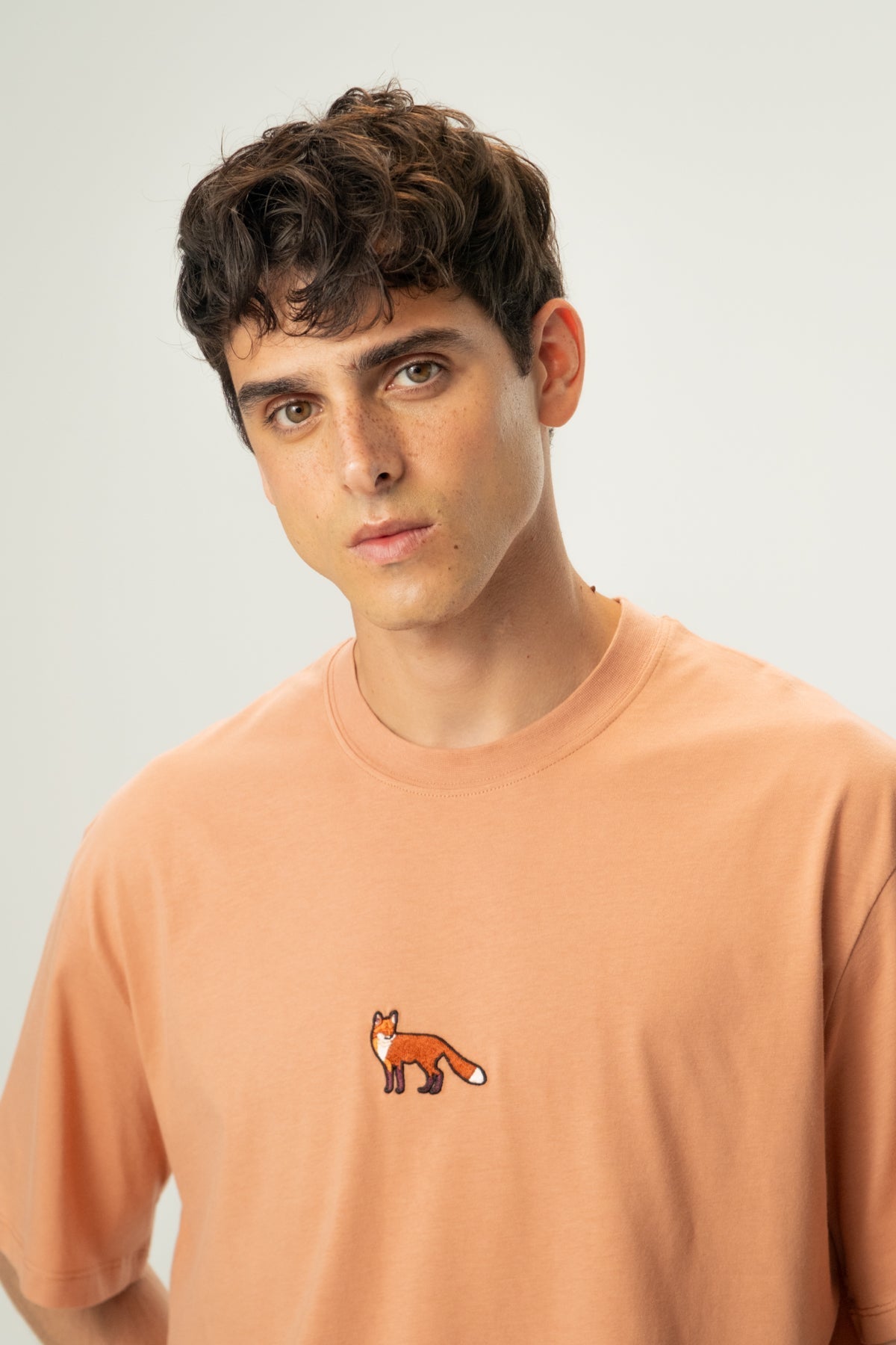 Kızıl Tilki Soft Oversiz Light-Weight T-Shirt - Somon Rengi