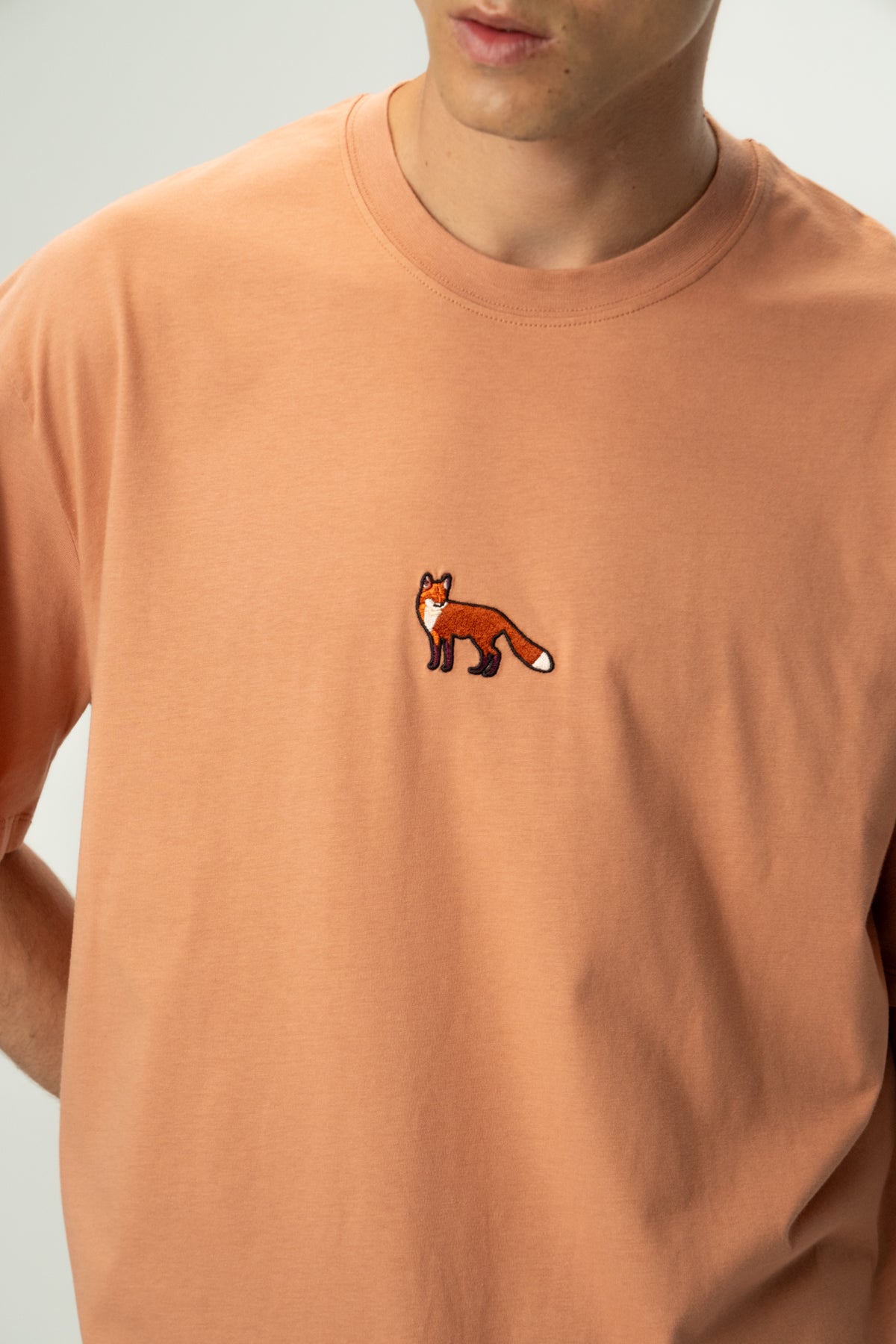 Kızıl Tilki Soft Oversiz Light-Weight T-Shirt - Somon Rengi