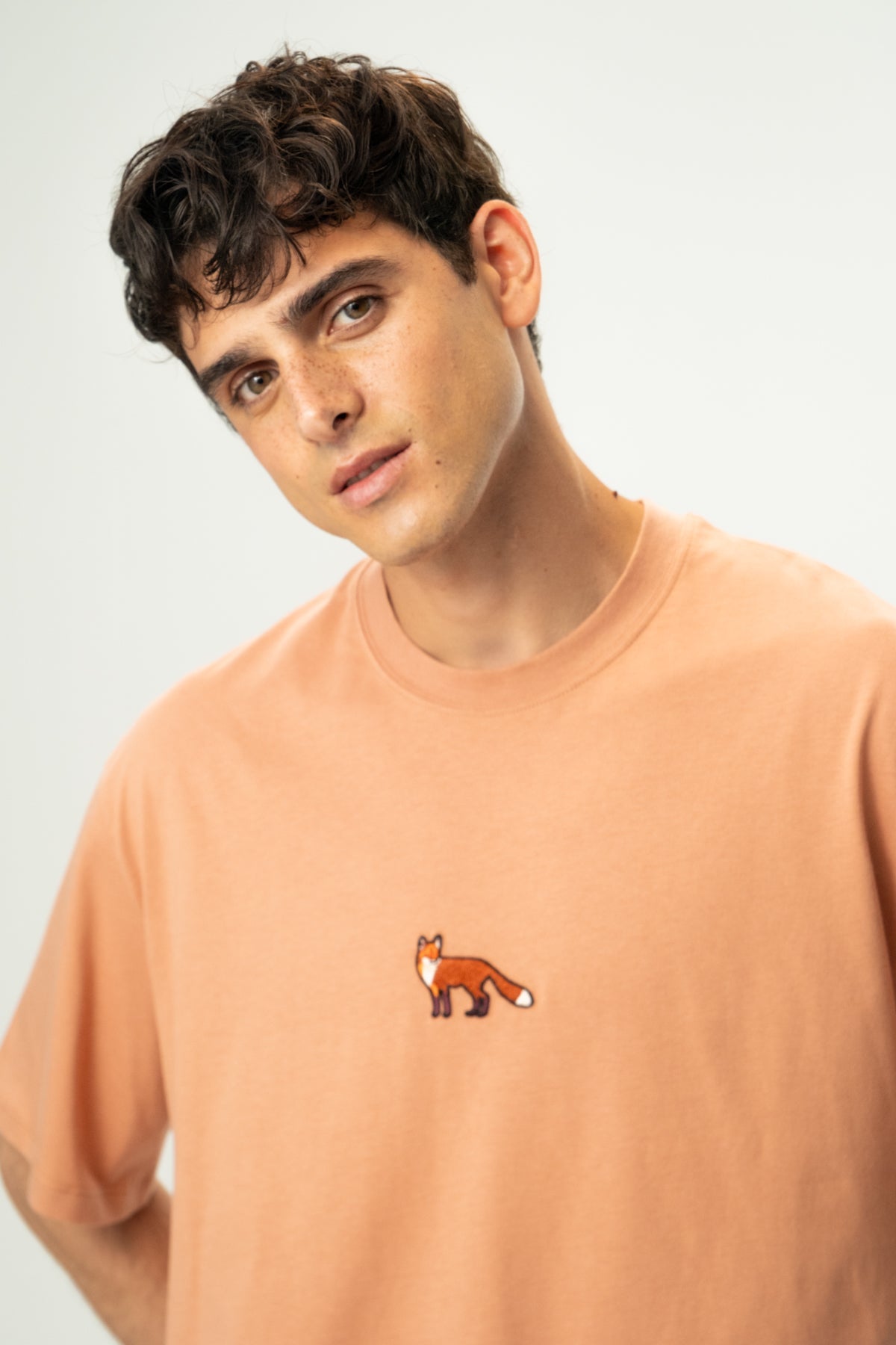 Kızıl Tilki Soft Oversiz Light-Weight T-Shirt - Somon Rengi