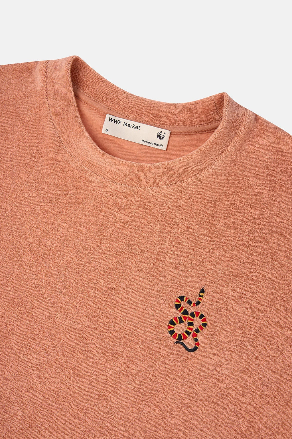 Mercan Yılanı Oversize Terry T-Shirt - Somon Rengi