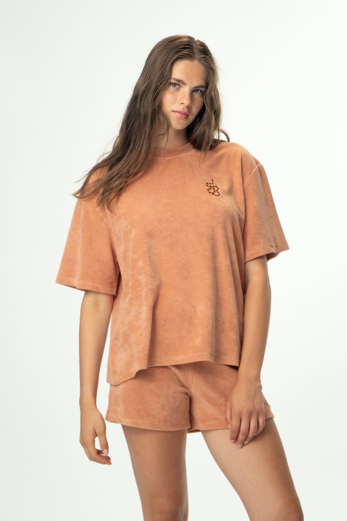 Kızıl Tilki Soft Oversiz Light-Weight T-Shirt - Somon Rengi