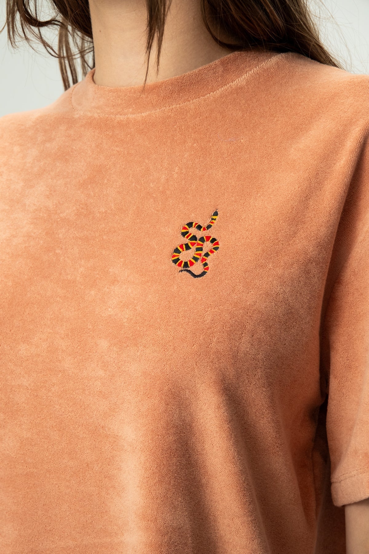 Kızıl Tilki Soft Oversiz Light-Weight T-Shirt - Somon Rengi