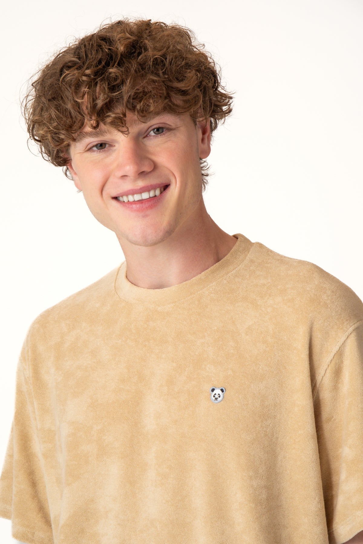 Panda Oversize Terry T-Shirt - Bej