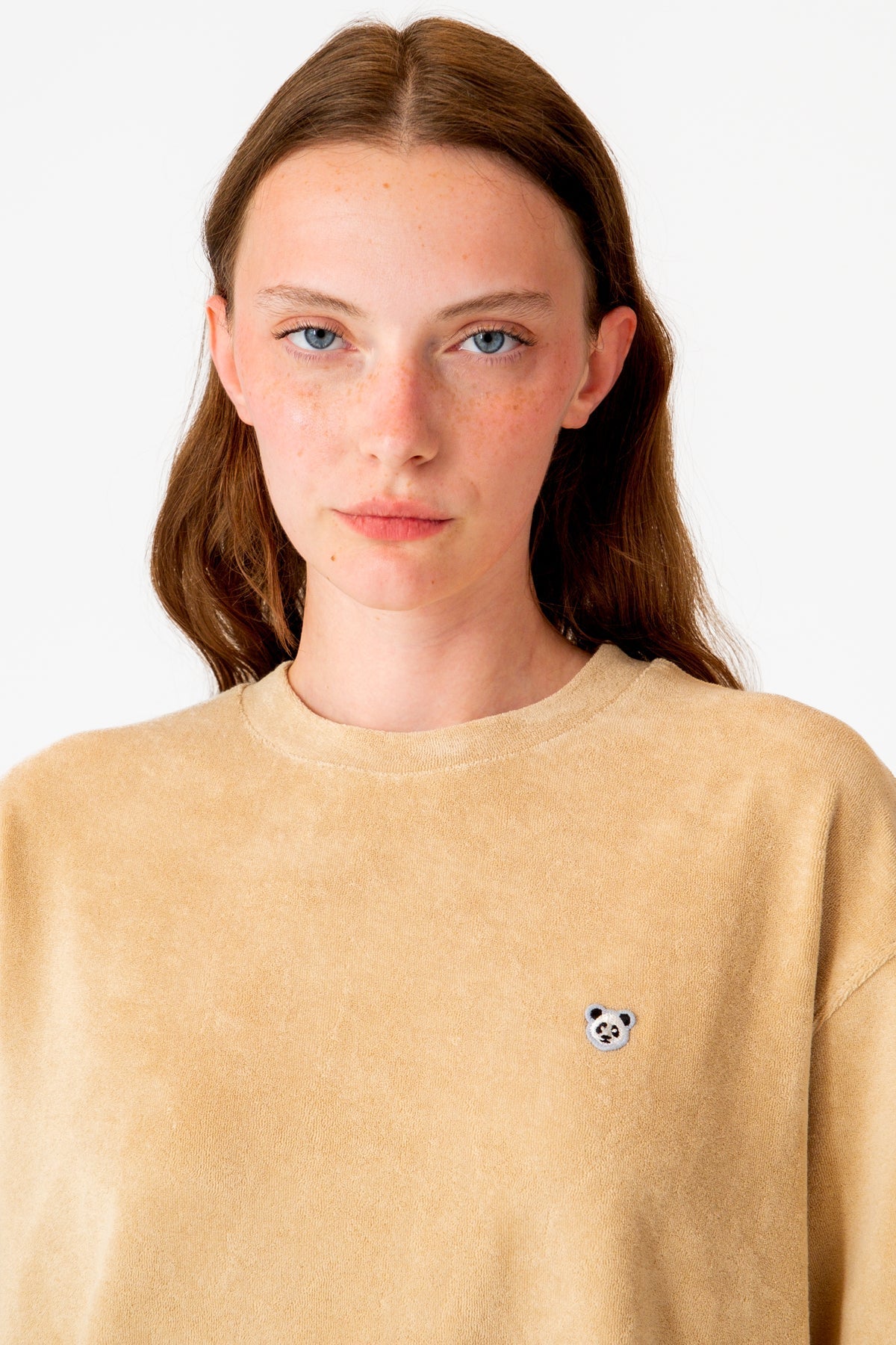 Panda Oversize Terry T-Shirt - Bej